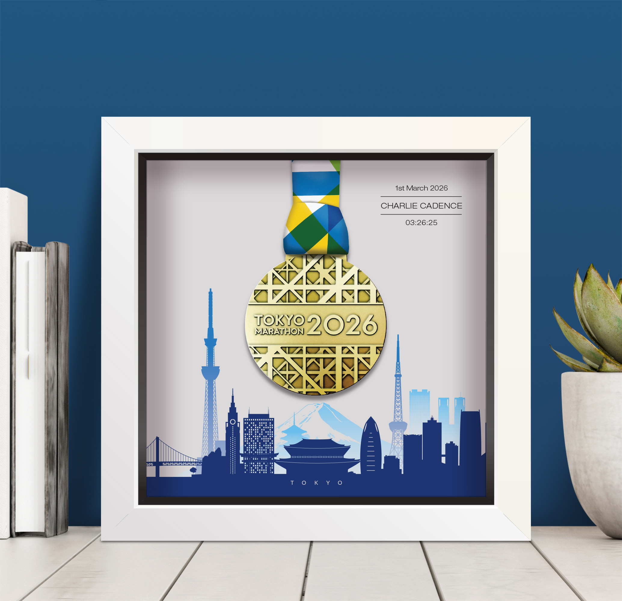Tokyo marathon personalised medal frame