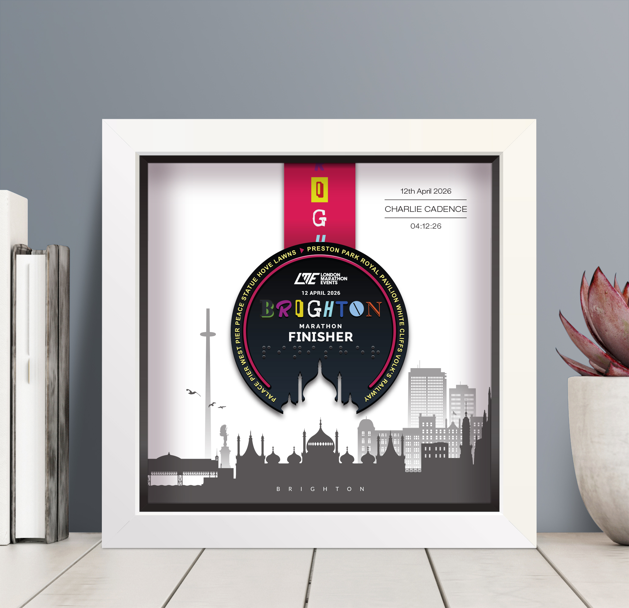 Brighton Marathon medal frame