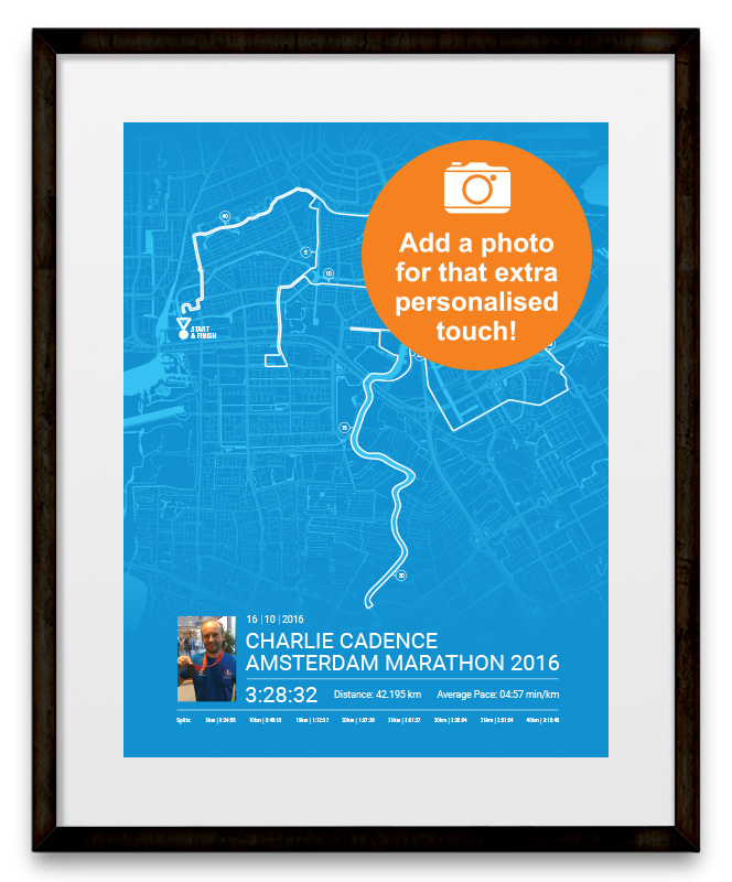 Amersterdam Marathon Personalised Map