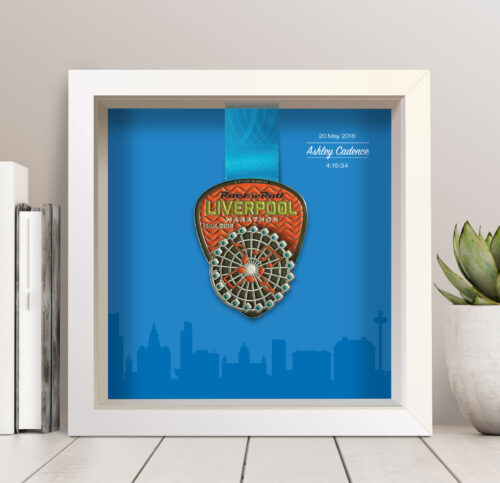 Personalised Liverpool Rock n Roll Marathon Medal Frame 2018 Skyline