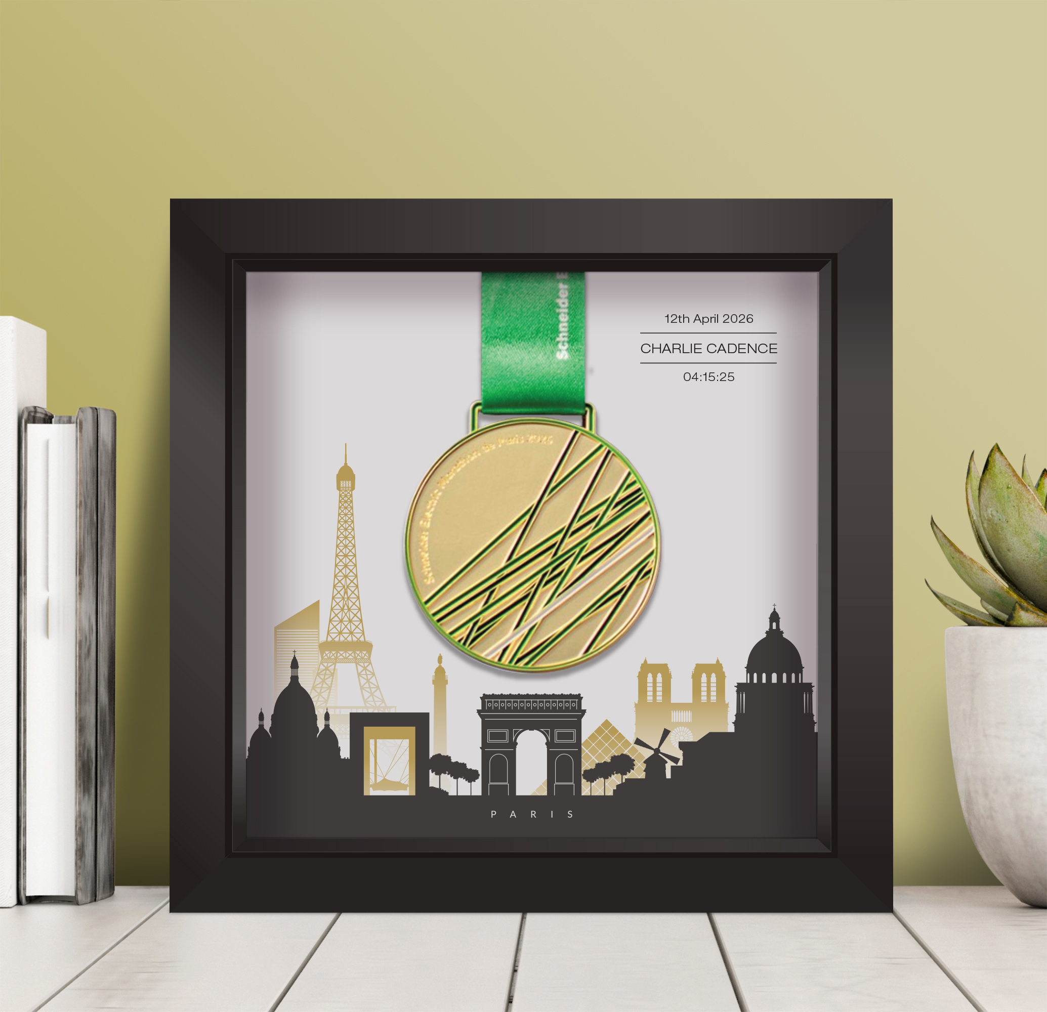Paris Marathon medal frame