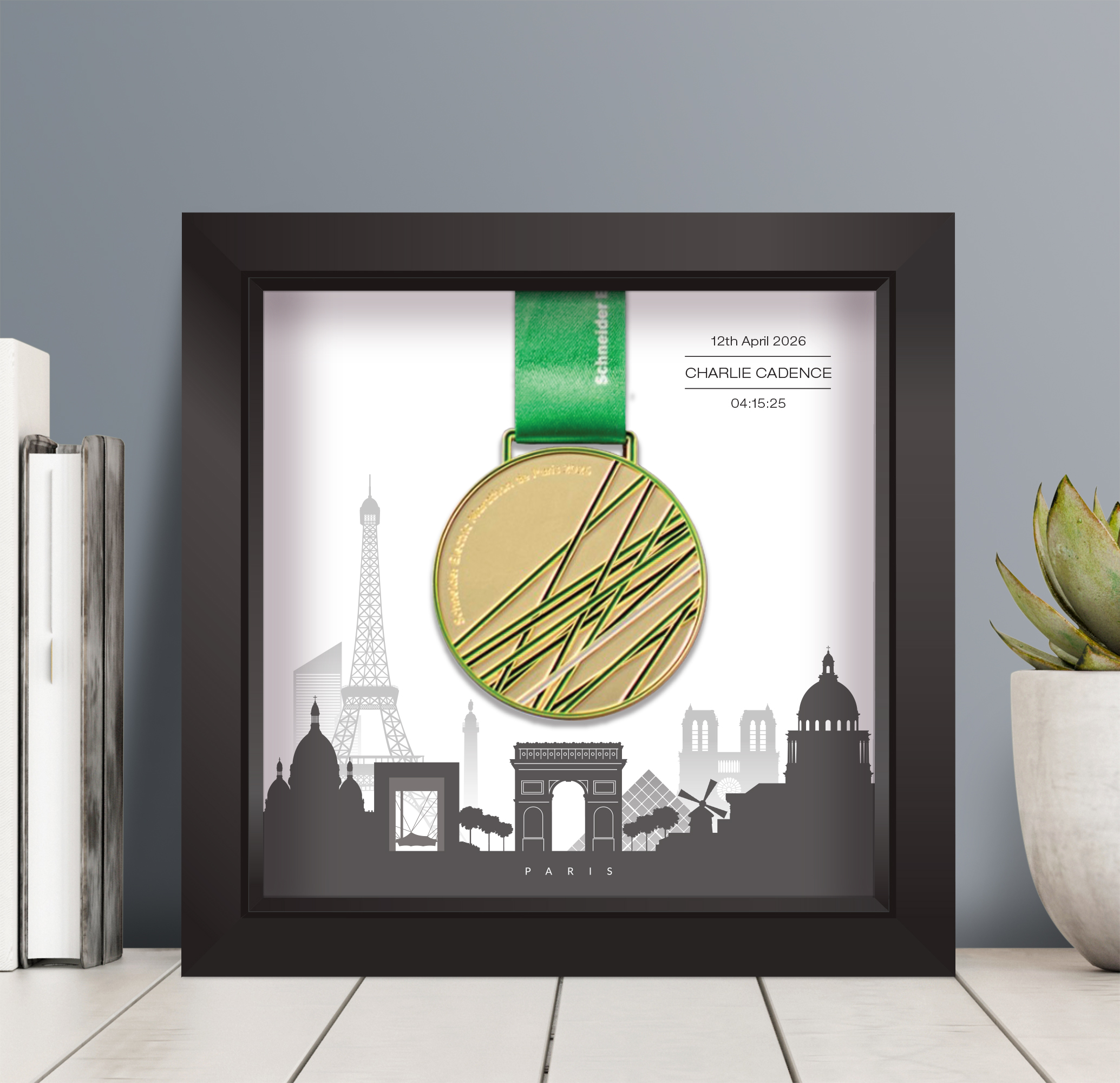 Paris Marathon medal frame