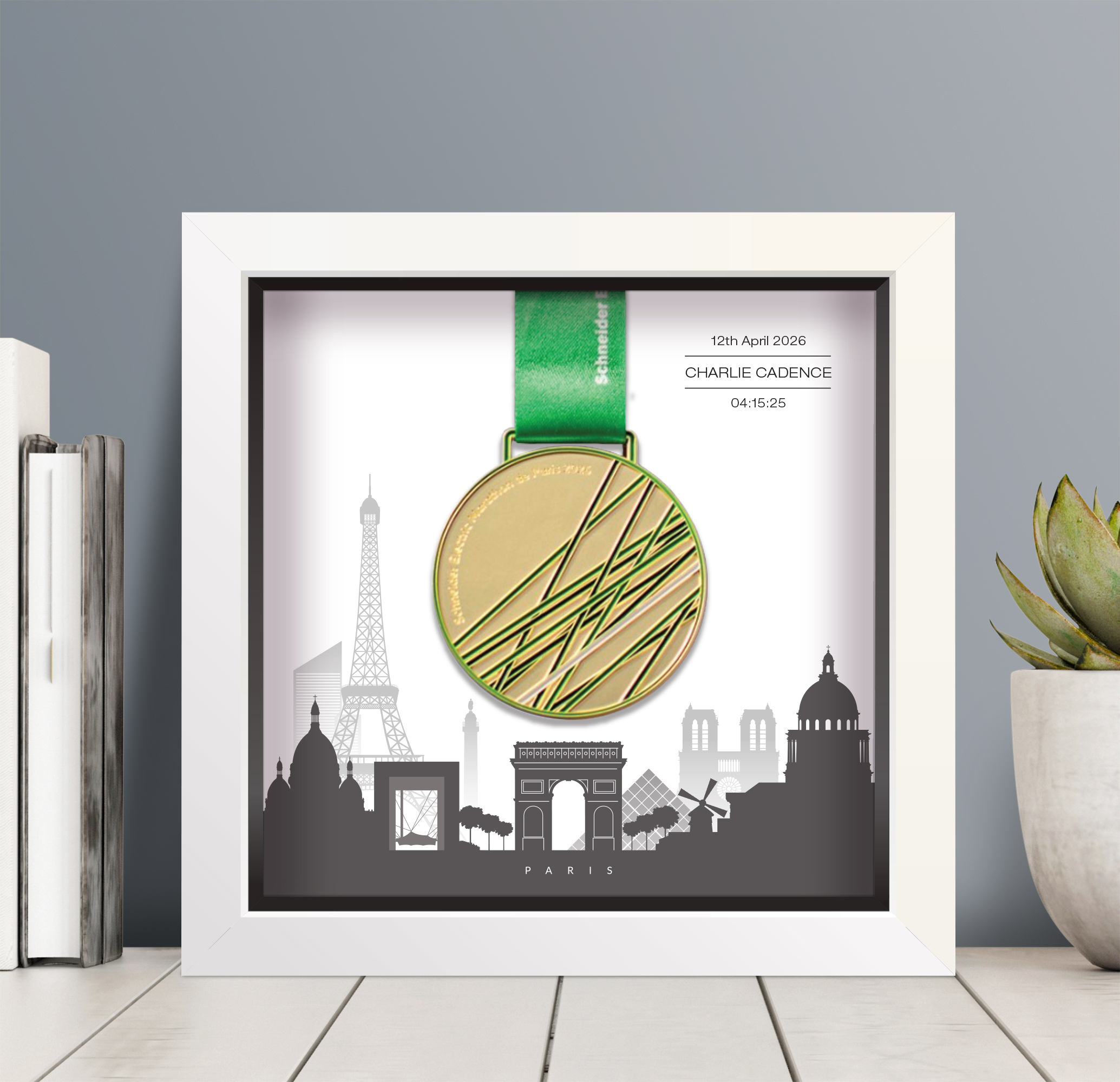 Paris Marathon medal frame