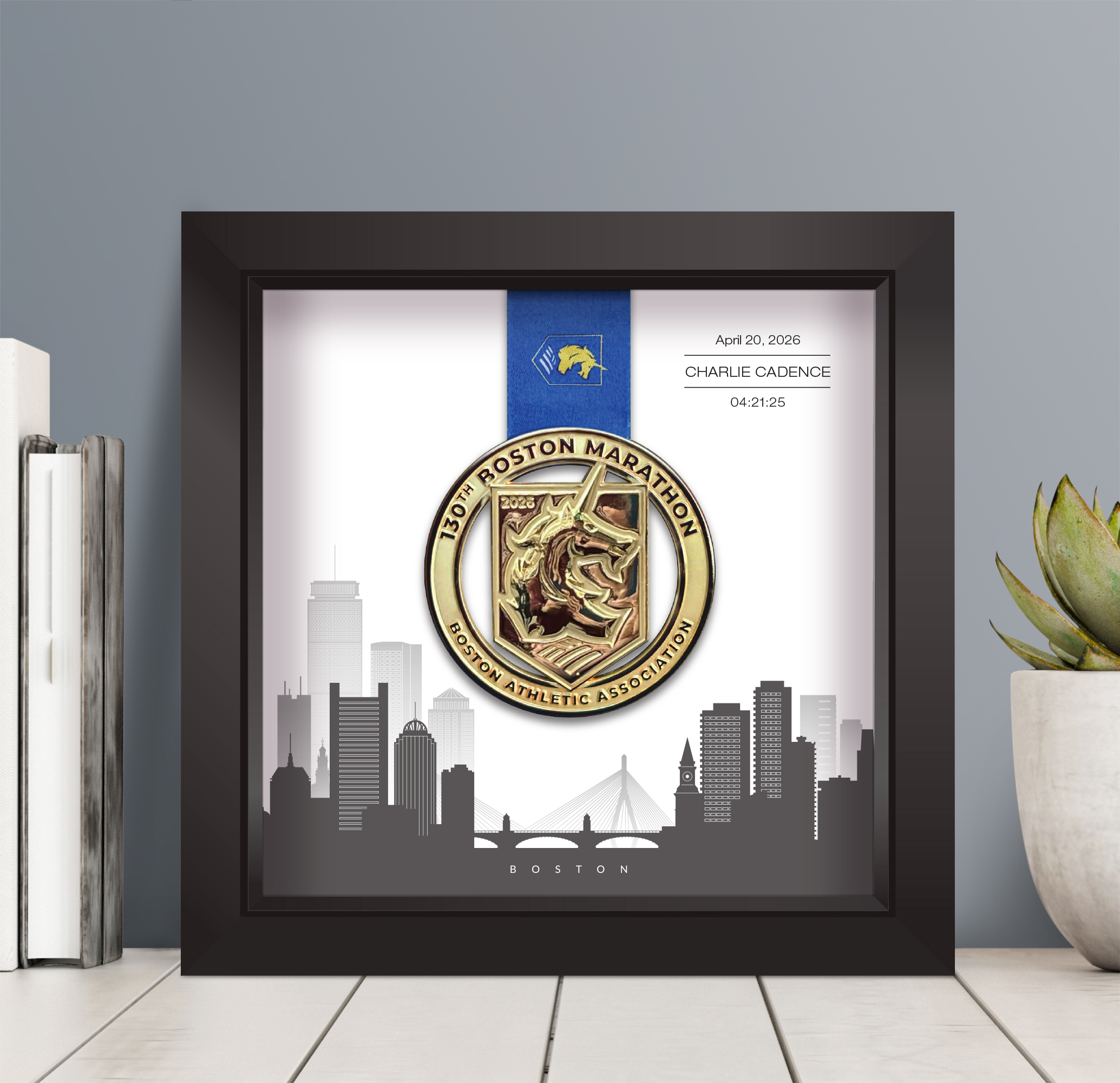Boston Marathon medal frame