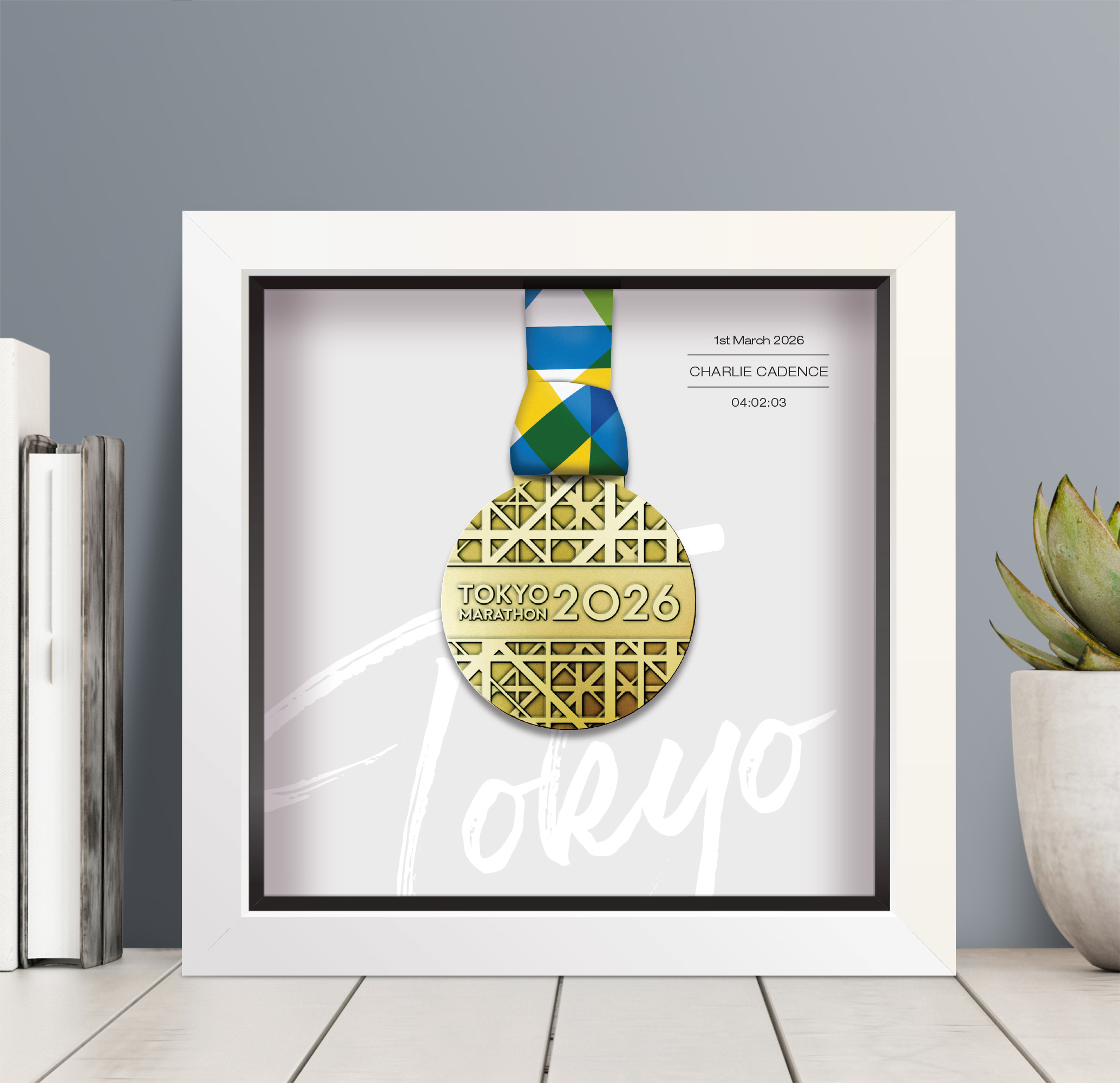 Tokyo marathon personalised medal frame