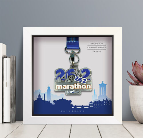 Edinburgh Marathon medal display