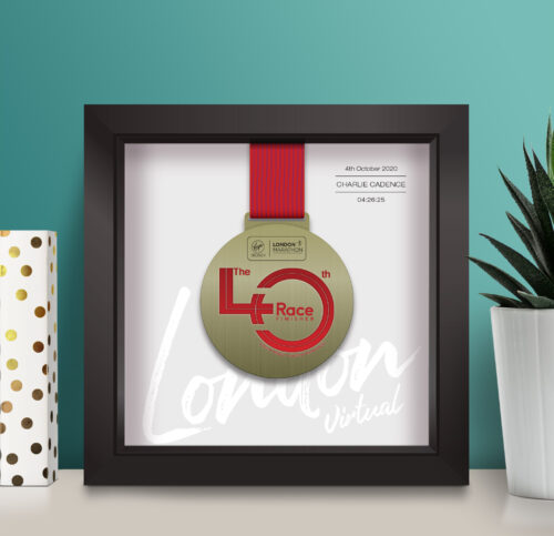 Virtual London Marathon medal frame