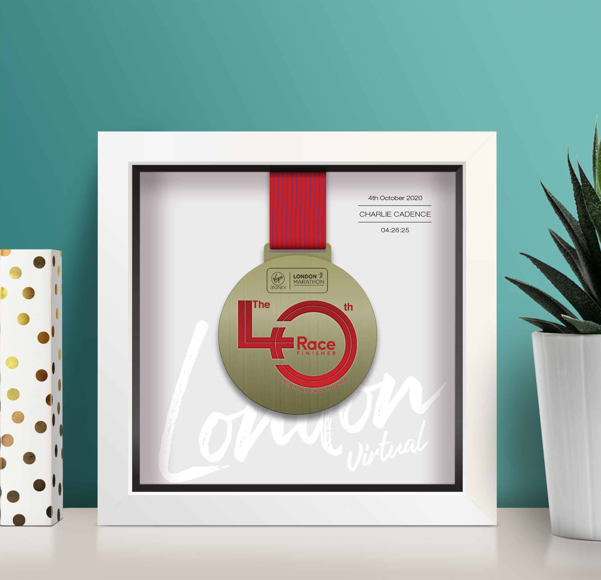 Virtual London Marathon medal frame