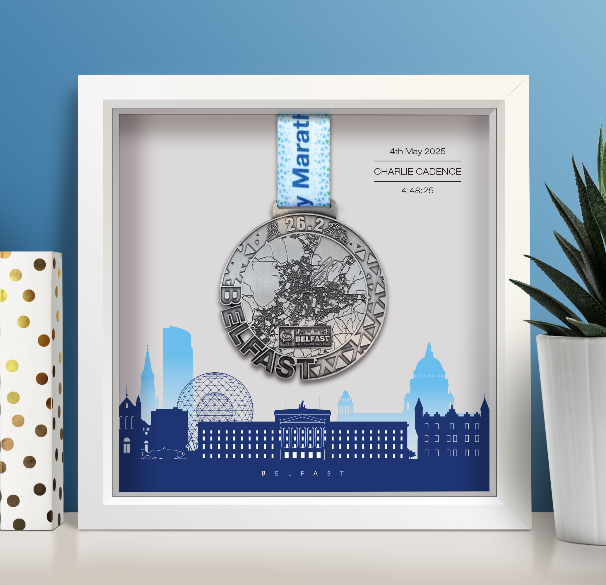 Belfast Marathon medal frame