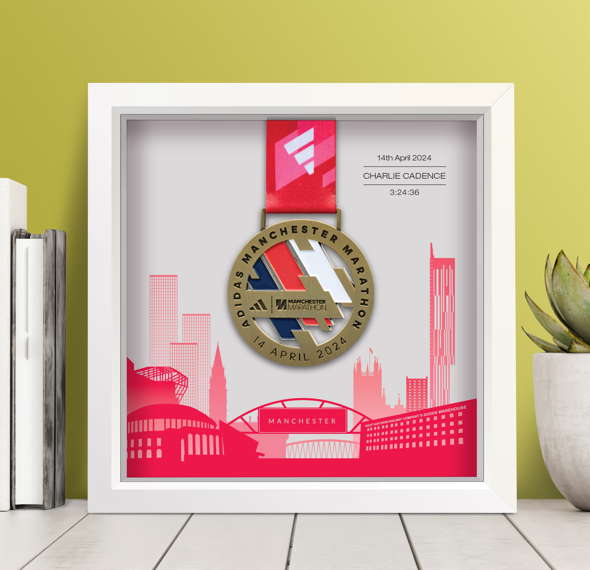 Manchester Marathon medal frame
