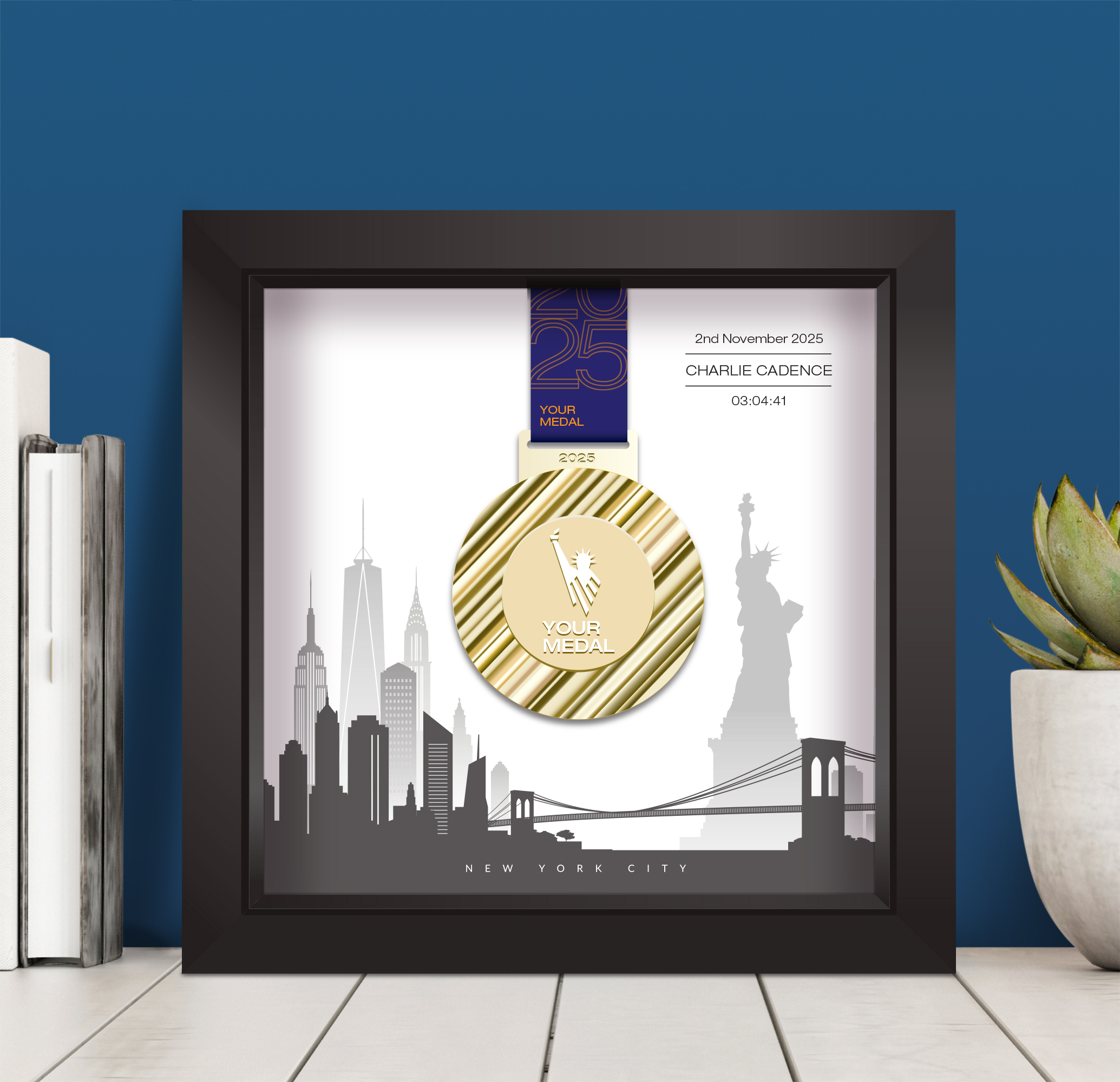 New York City Marathon medal frame
