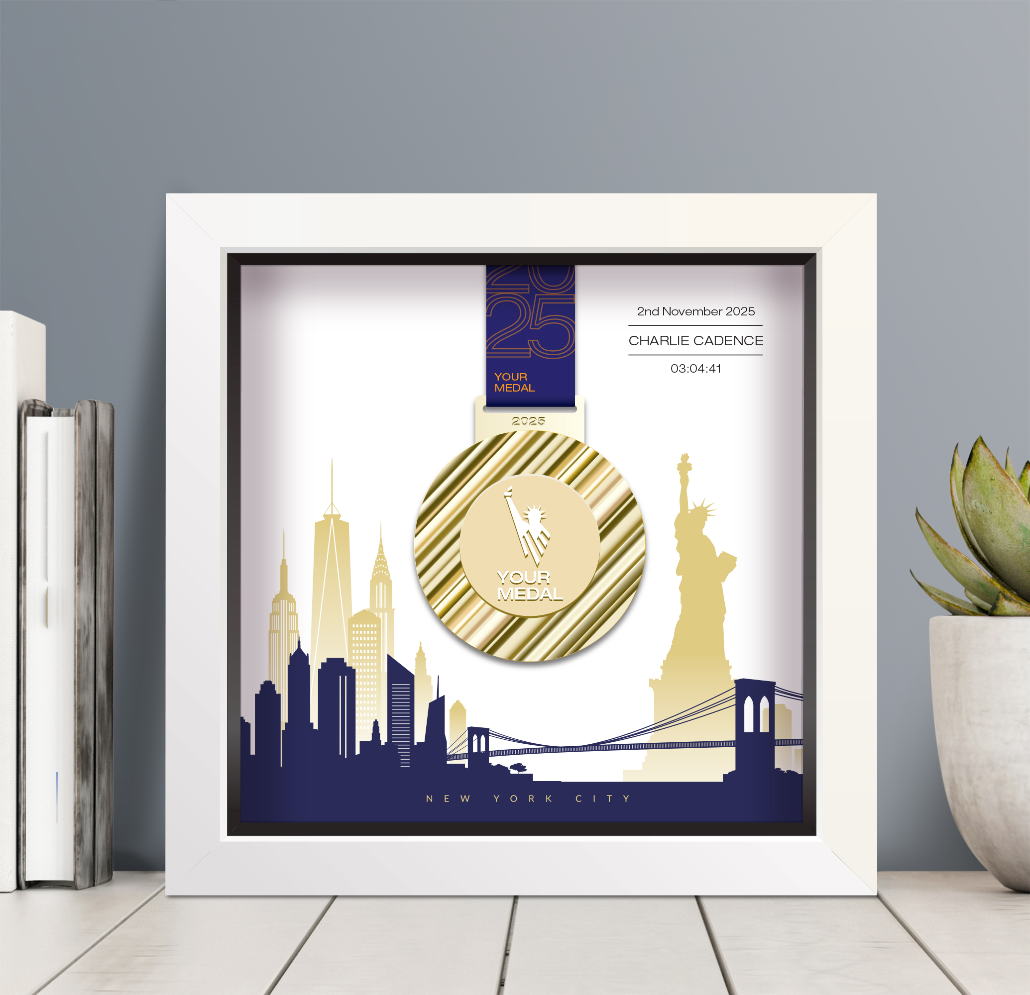 New York City Marathon medal frame