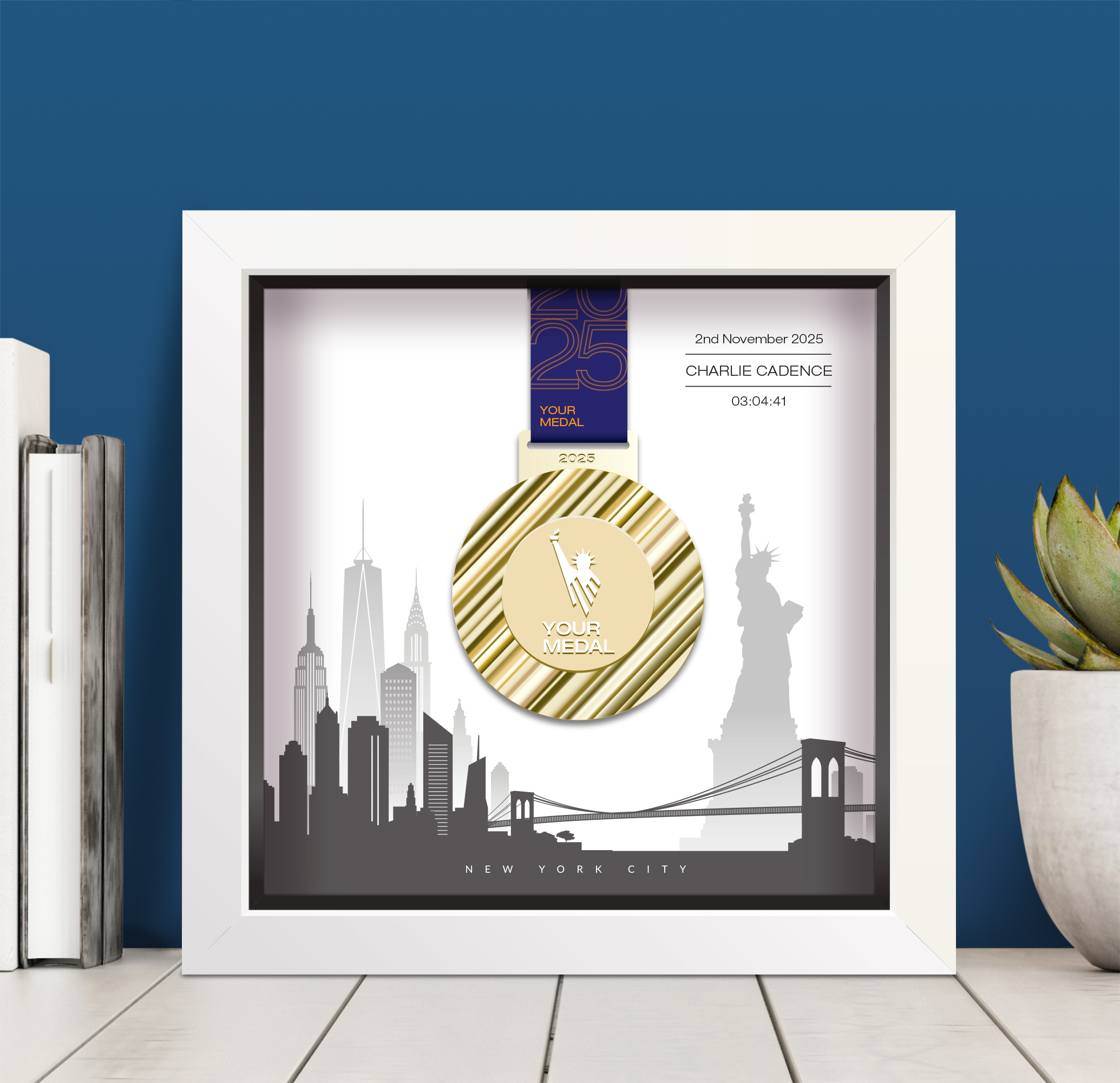 New York City Marathon medal frame