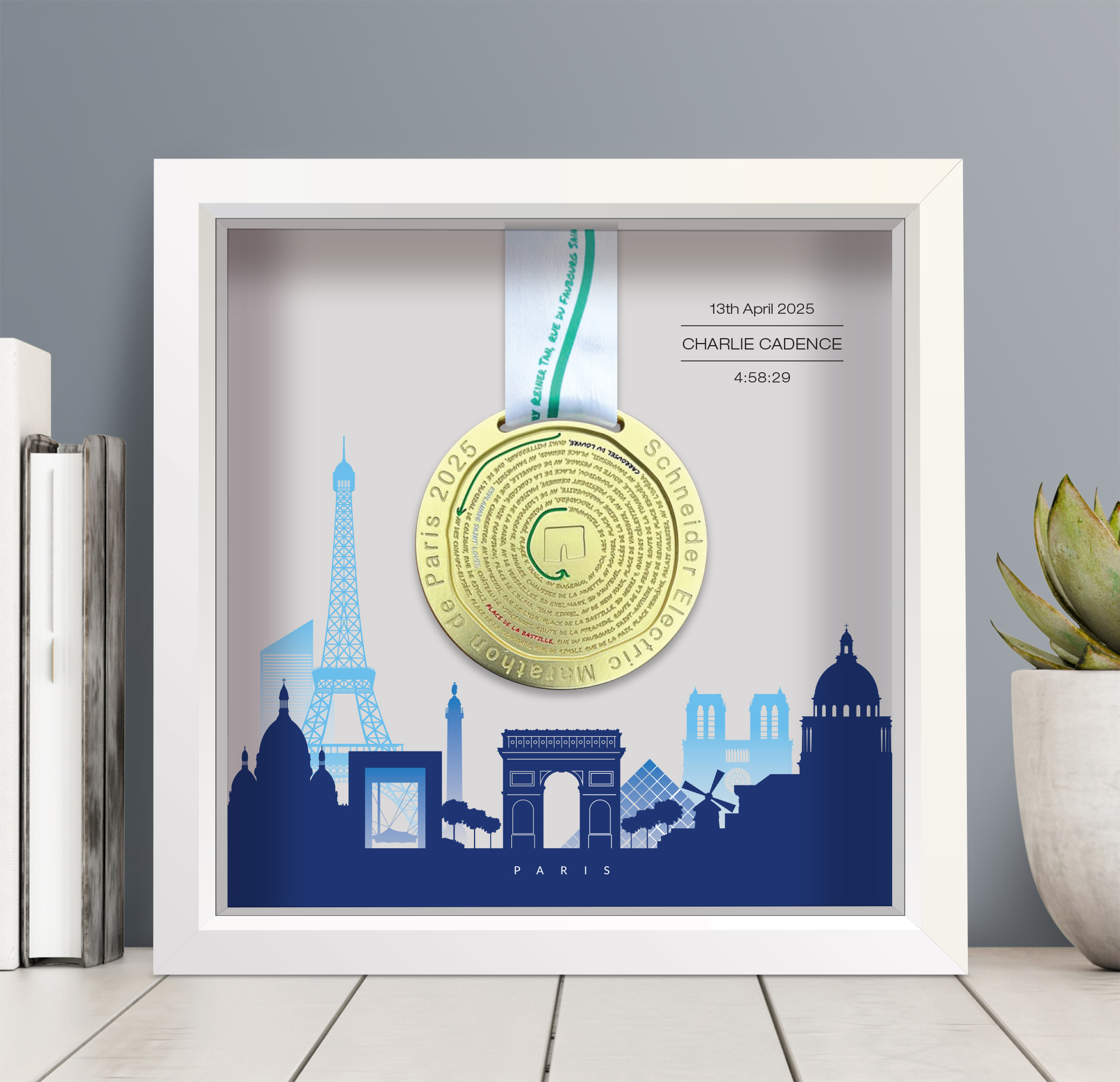 Paris Marathon medal frame