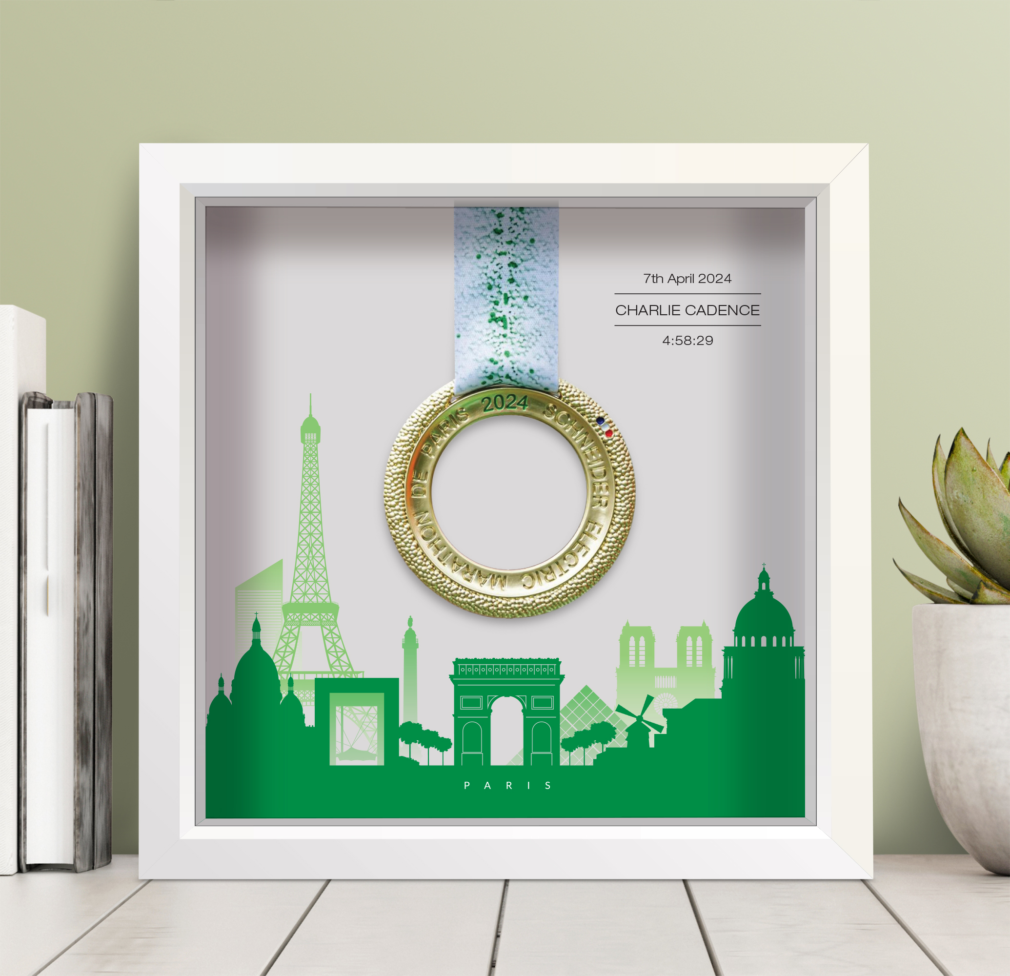Paris Marathon medal frame