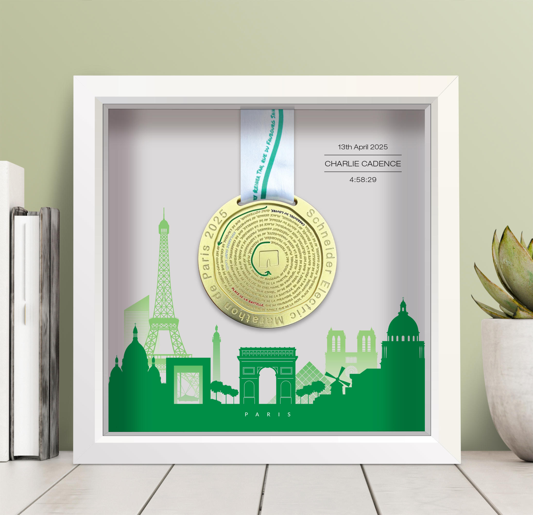 Paris Marathon medal frame