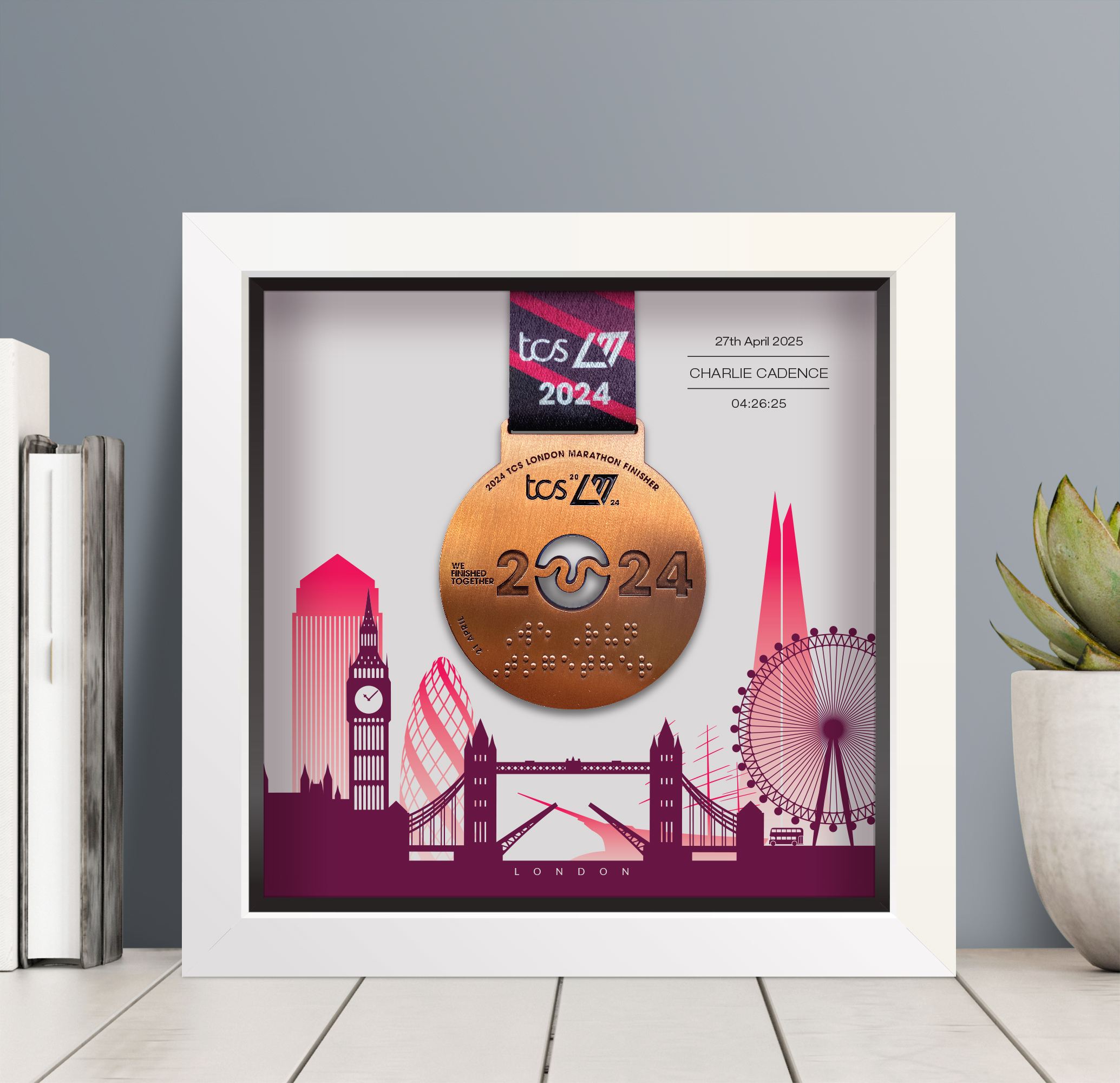 London Marathon medal frame