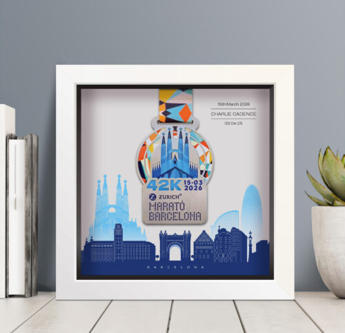 Barcelona Marathon medal frame