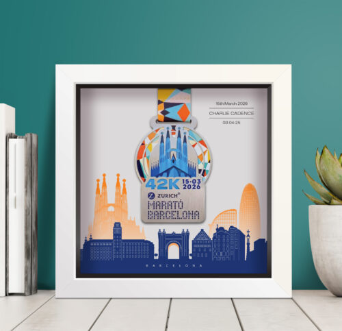 Barcelona Marathon medal frame
