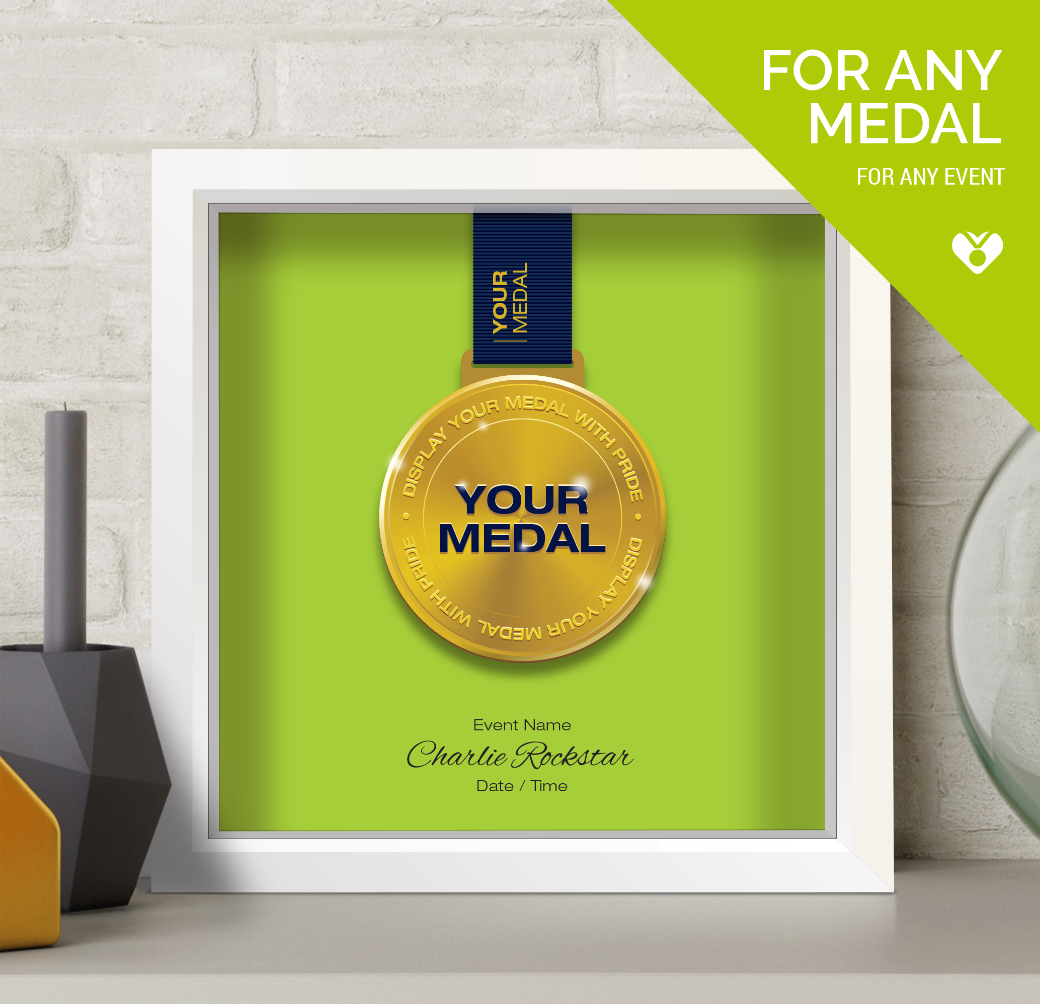 Plain Green Medal Frame