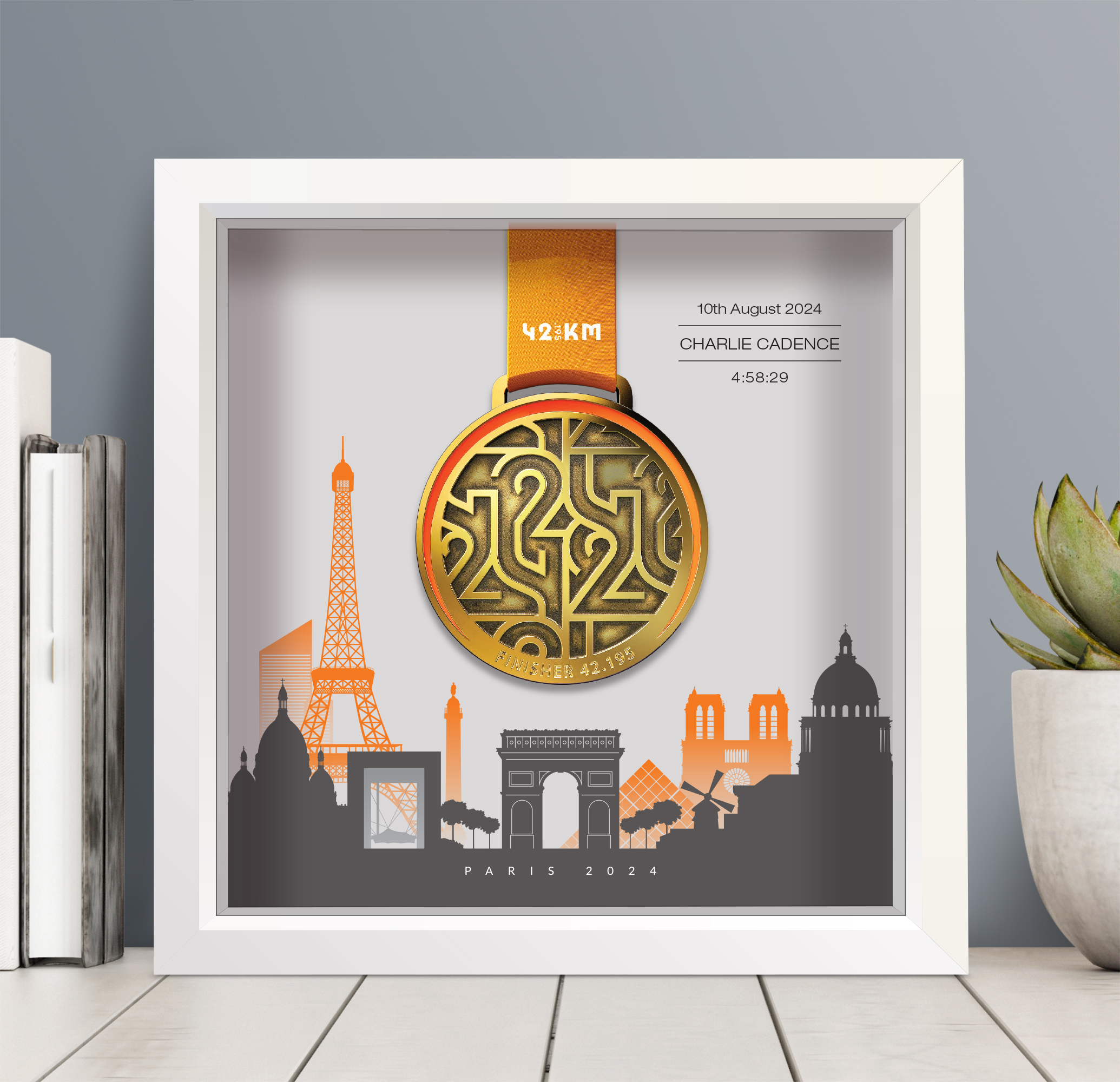 Paris Marathon Pour Tous Personalised Medal Frame