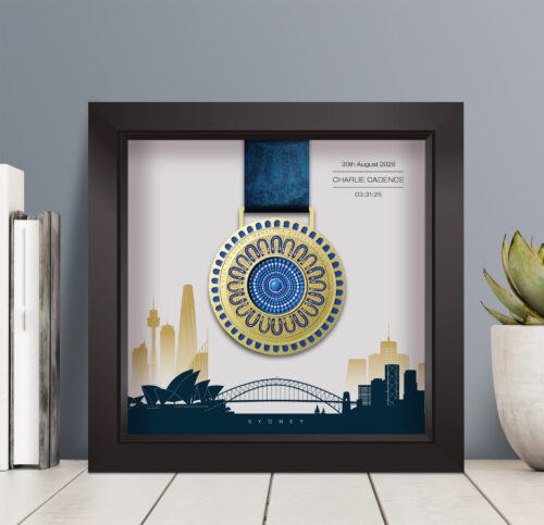 Sydney Marathon medal frame personalised