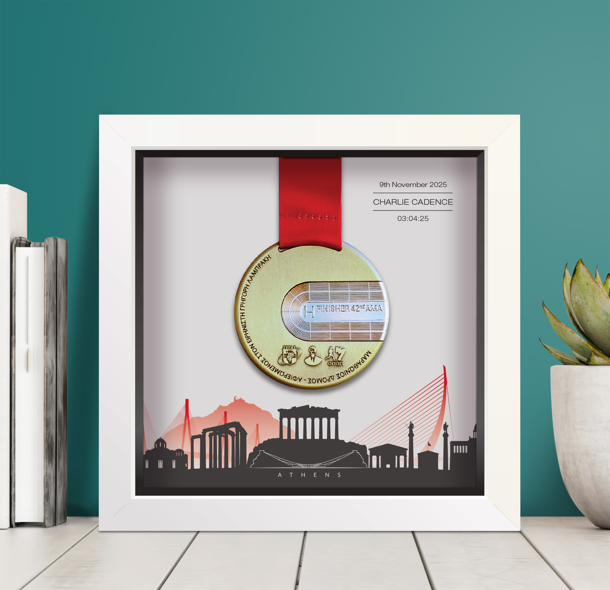 Athens Marathon Medal frame