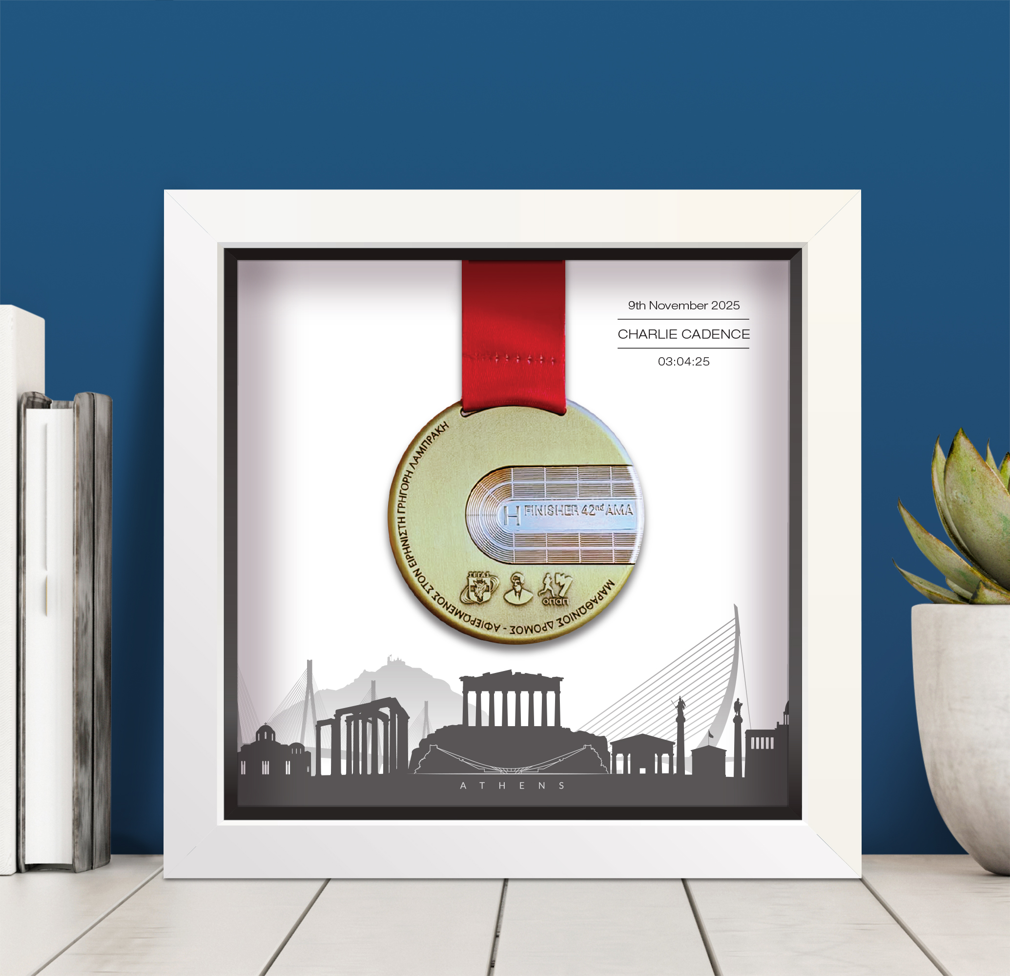 Athens Marathon Medal frame