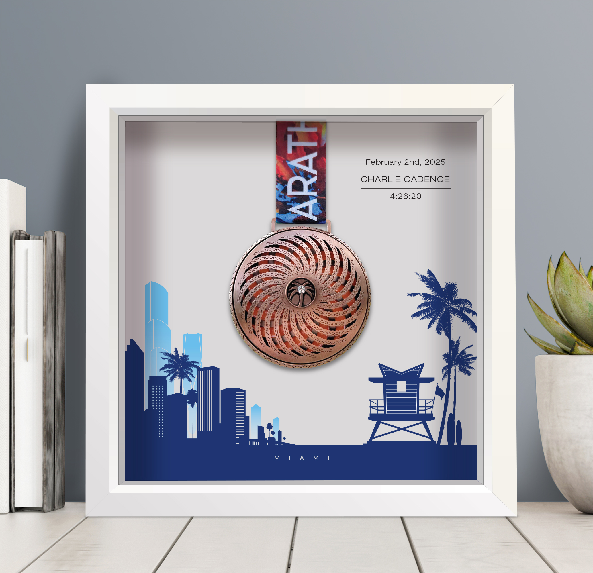 Miami Marathon Medal Frame