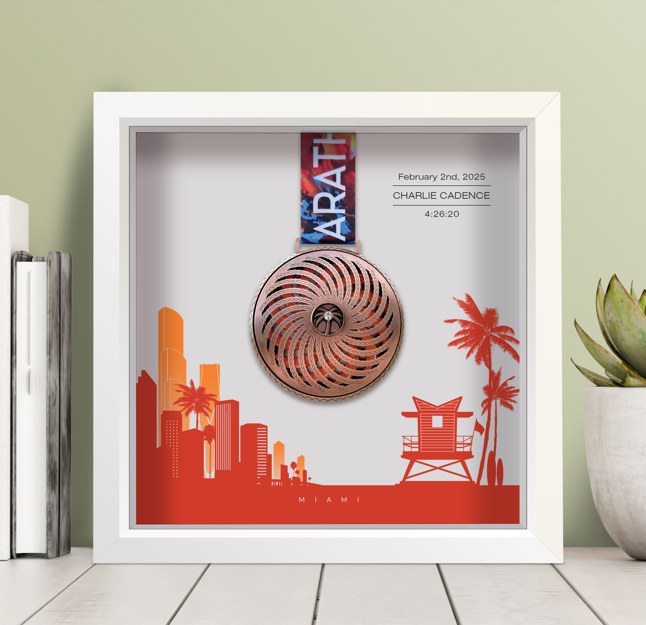 Miami Marathon Medal Frame