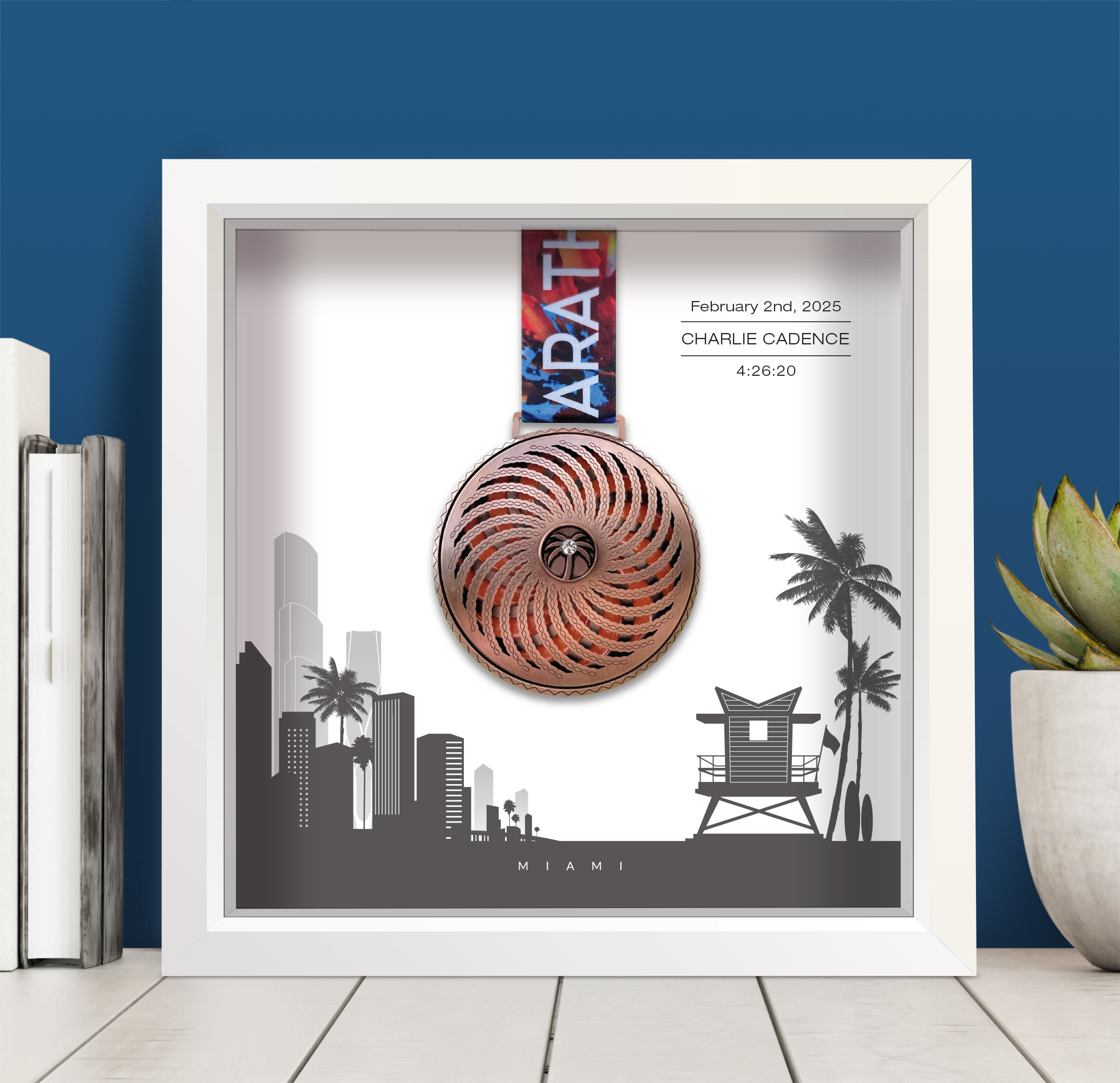 Miami Marathon Medal Frame