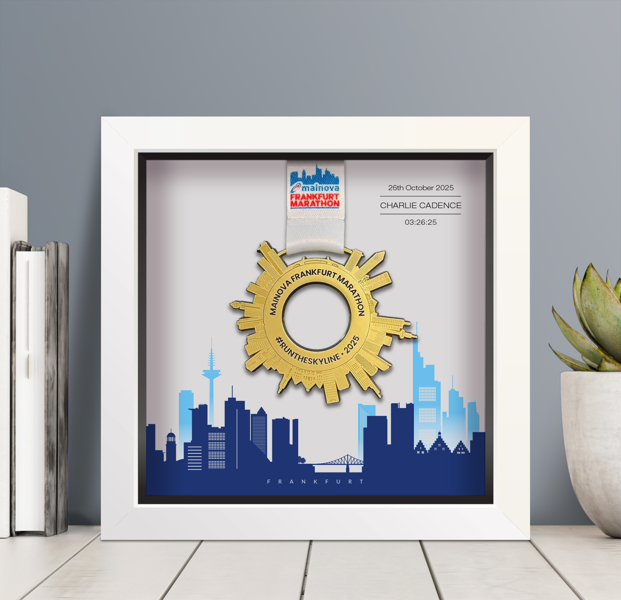 Frankfurt Marathon medal frame