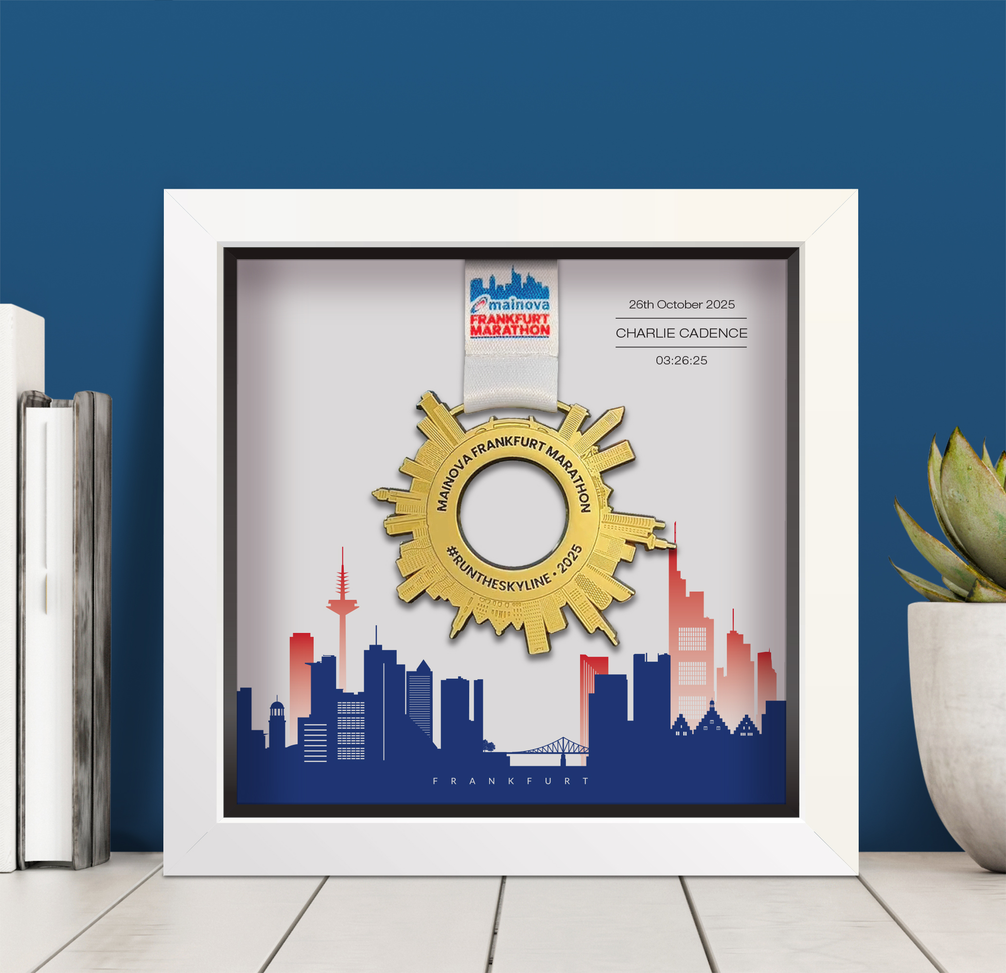 Frankfurt Marathon medal frame