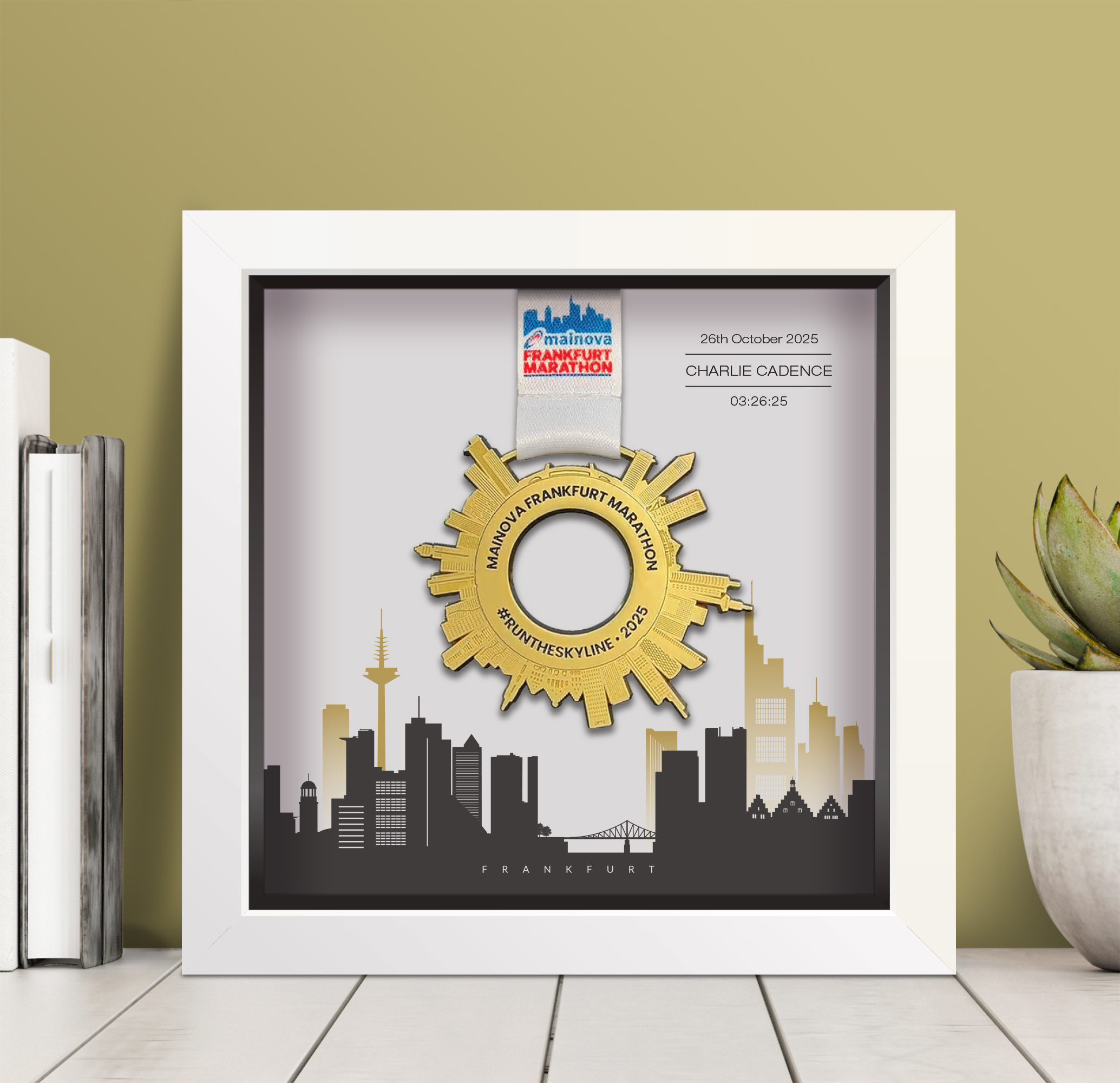 Frankfurt Marathon medal frame