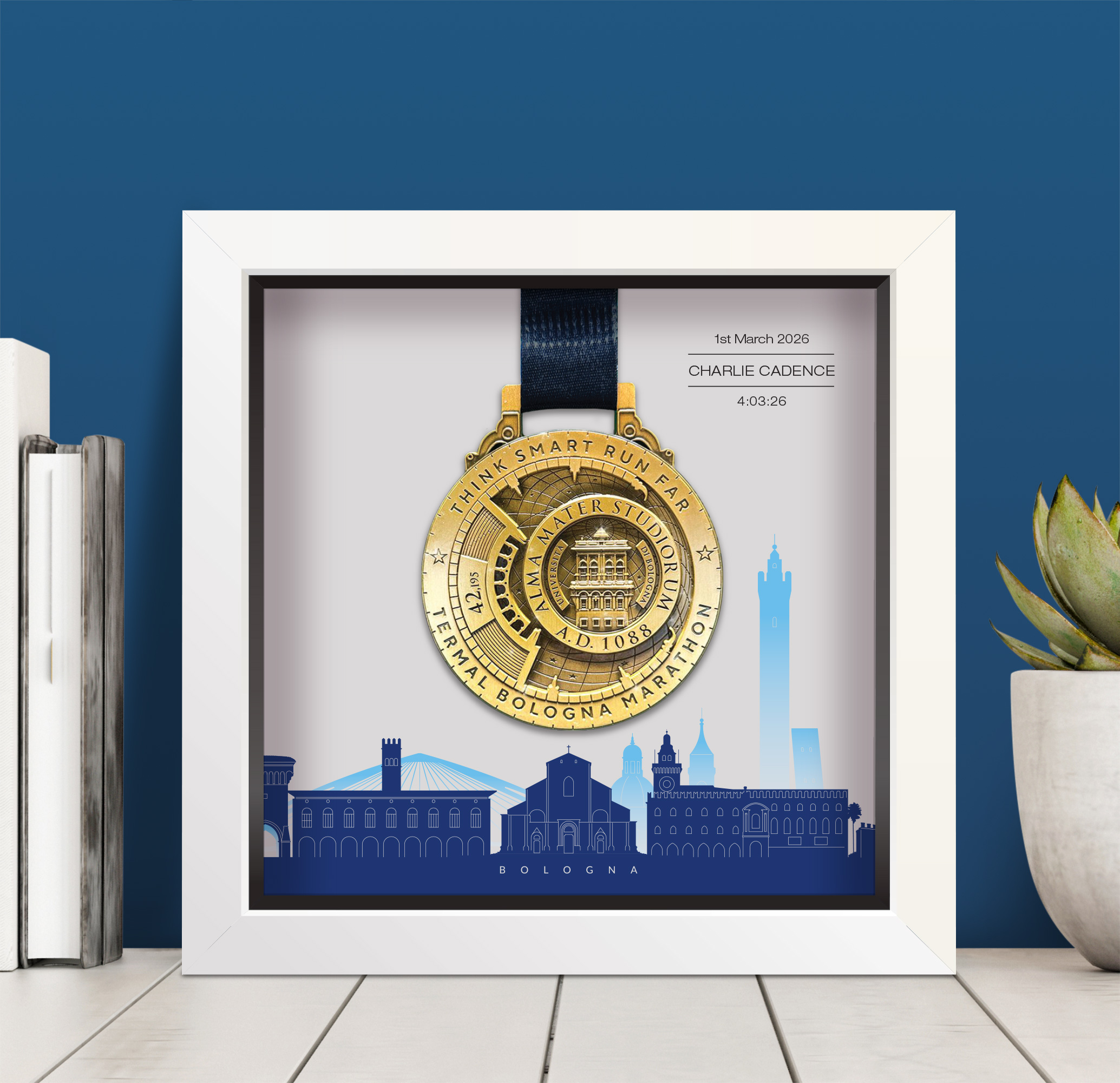 Bologna Marathon Personalised Medal Frame