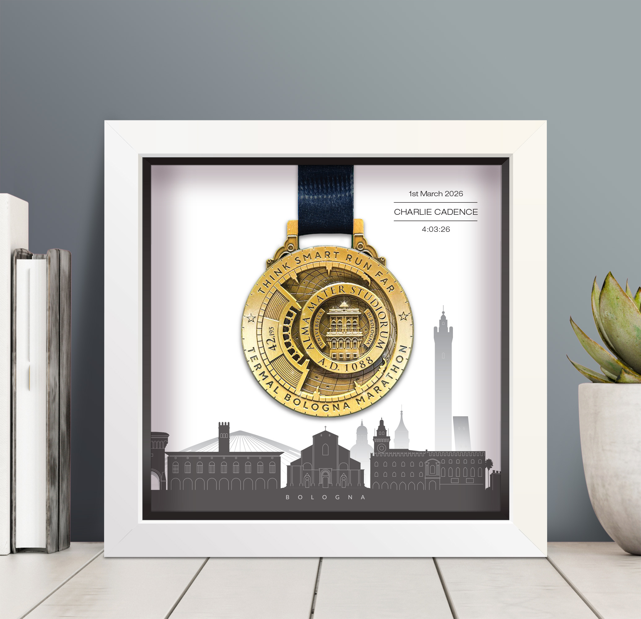 Bologna Marathon Personalised Medal Frame