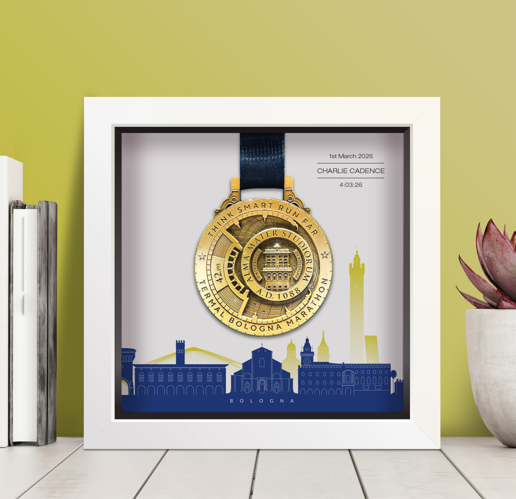 Bologna Marathon Personalised Medal Frame