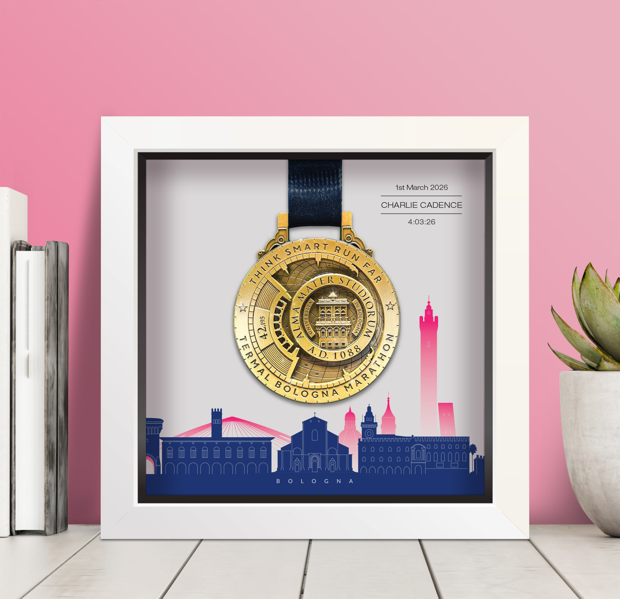 Bologna Marathon Personalised Medal Frame