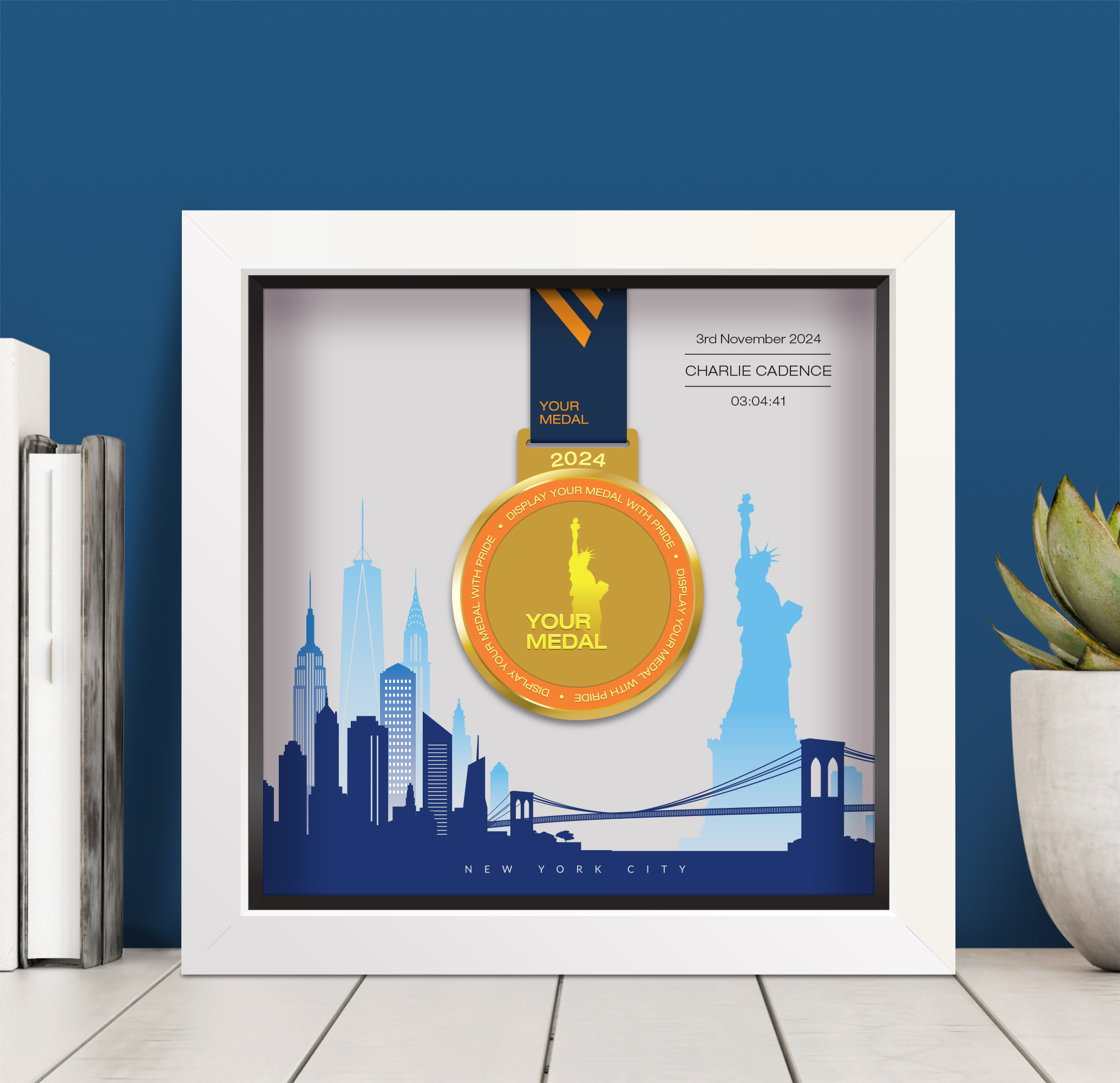New York City Marathon medal frame