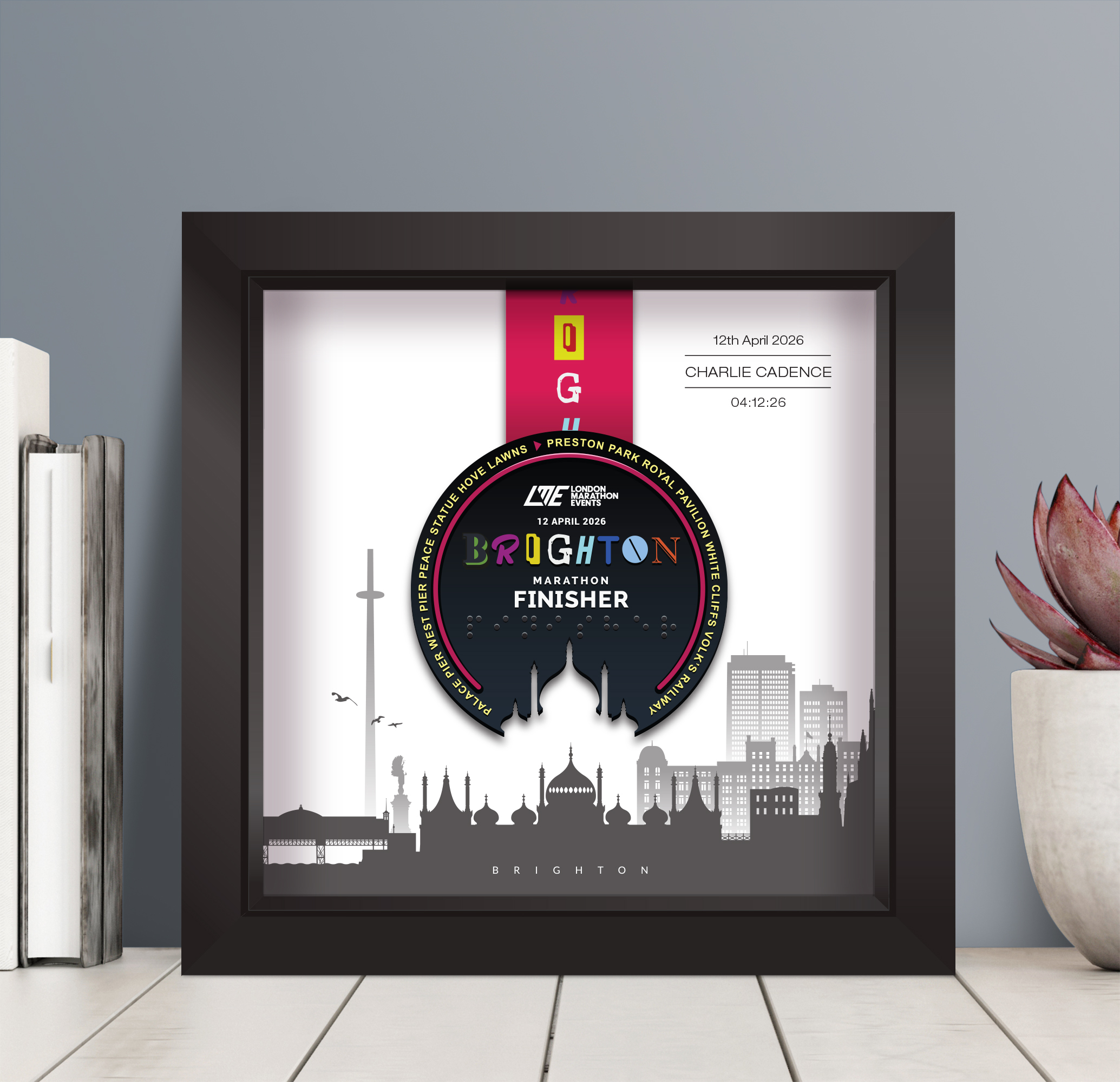 Brighton Marathon medal frame