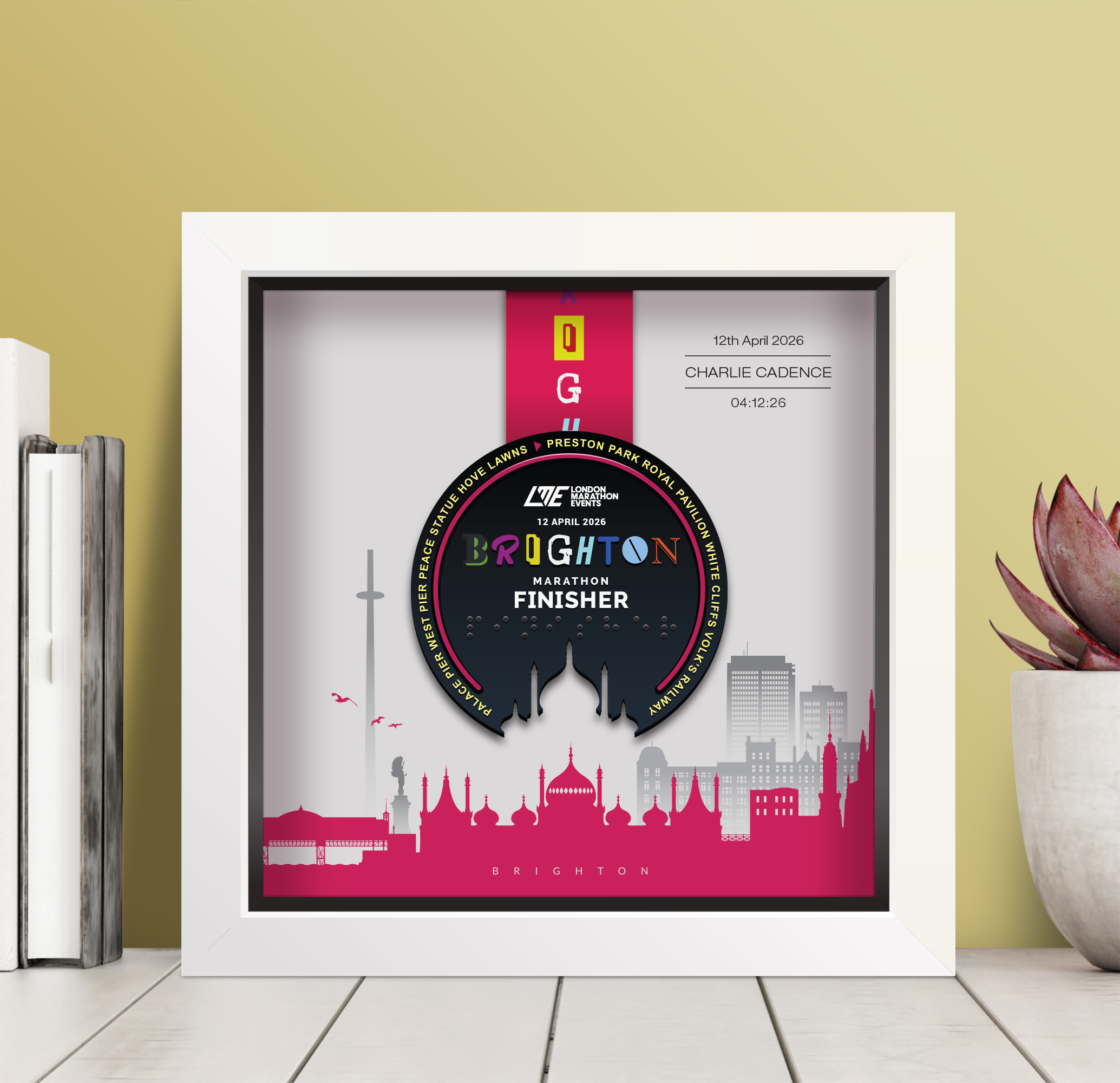 Brighton Marathon medal frame
