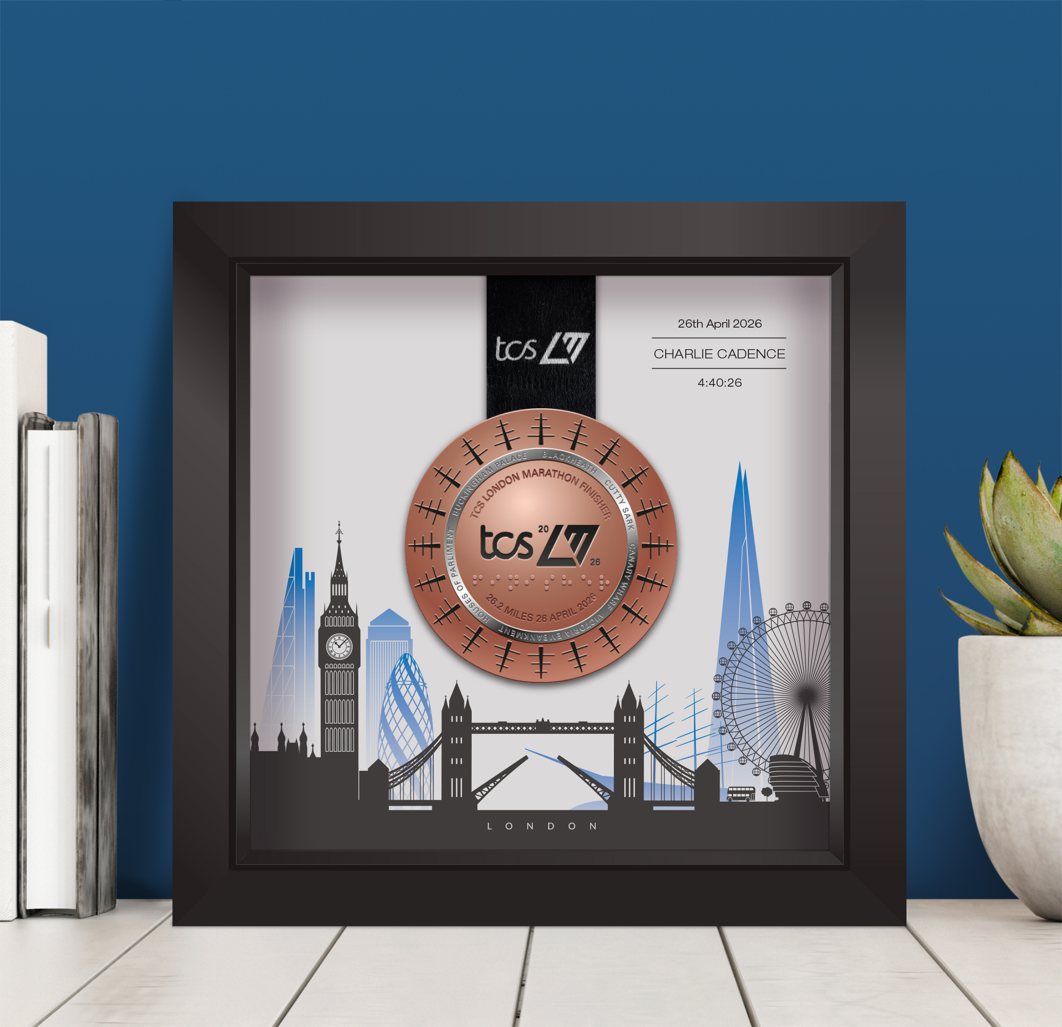 London Marathon medal frame