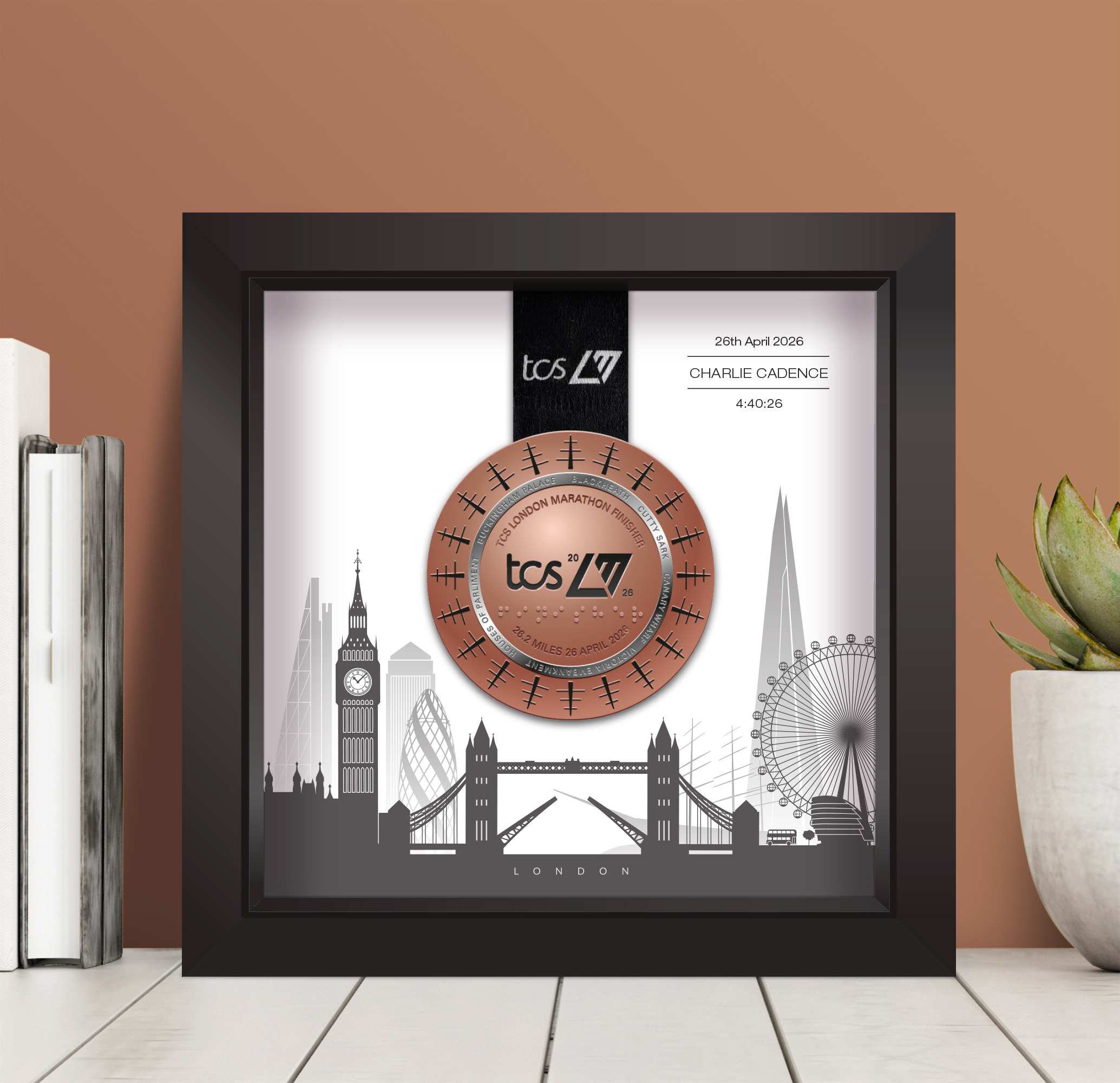 London Marathon medal frame