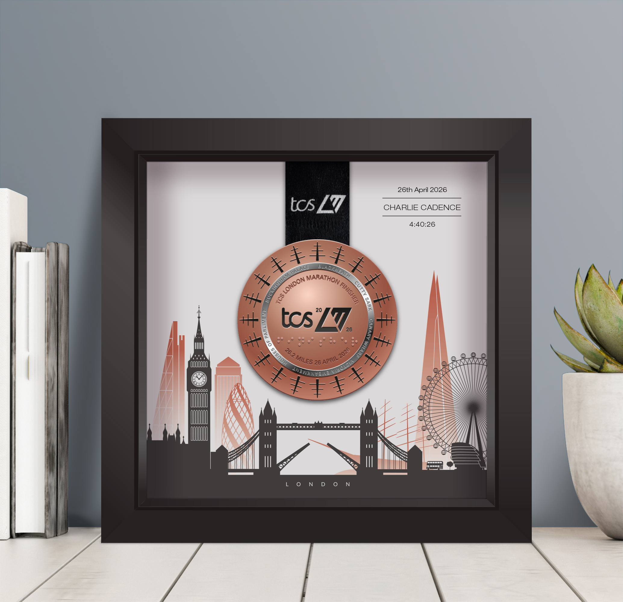 London Marathon medal frame