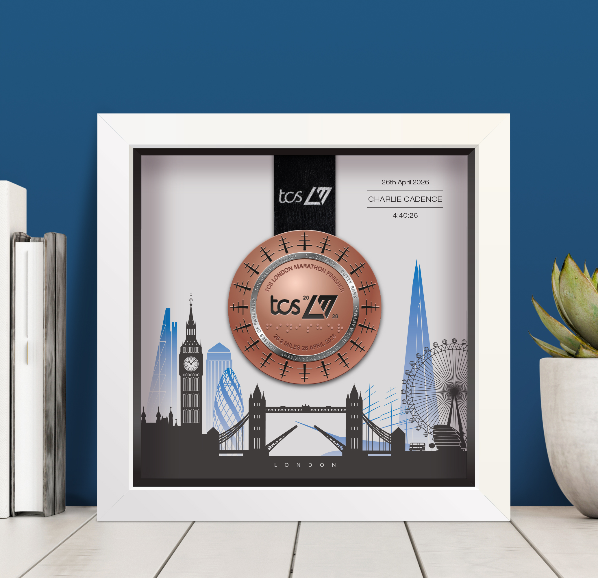 London Marathon medal frame