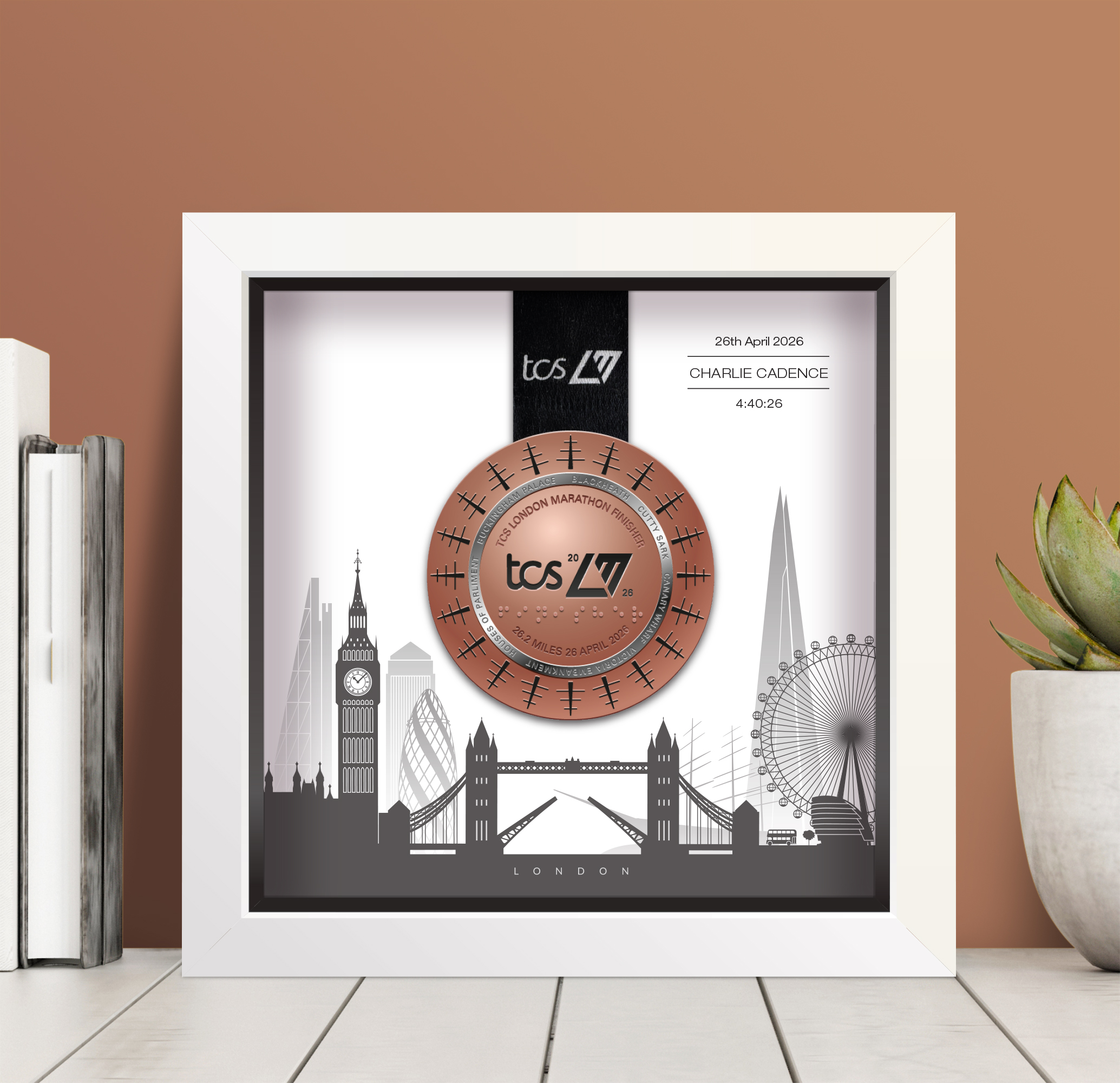 London Marathon medal frame