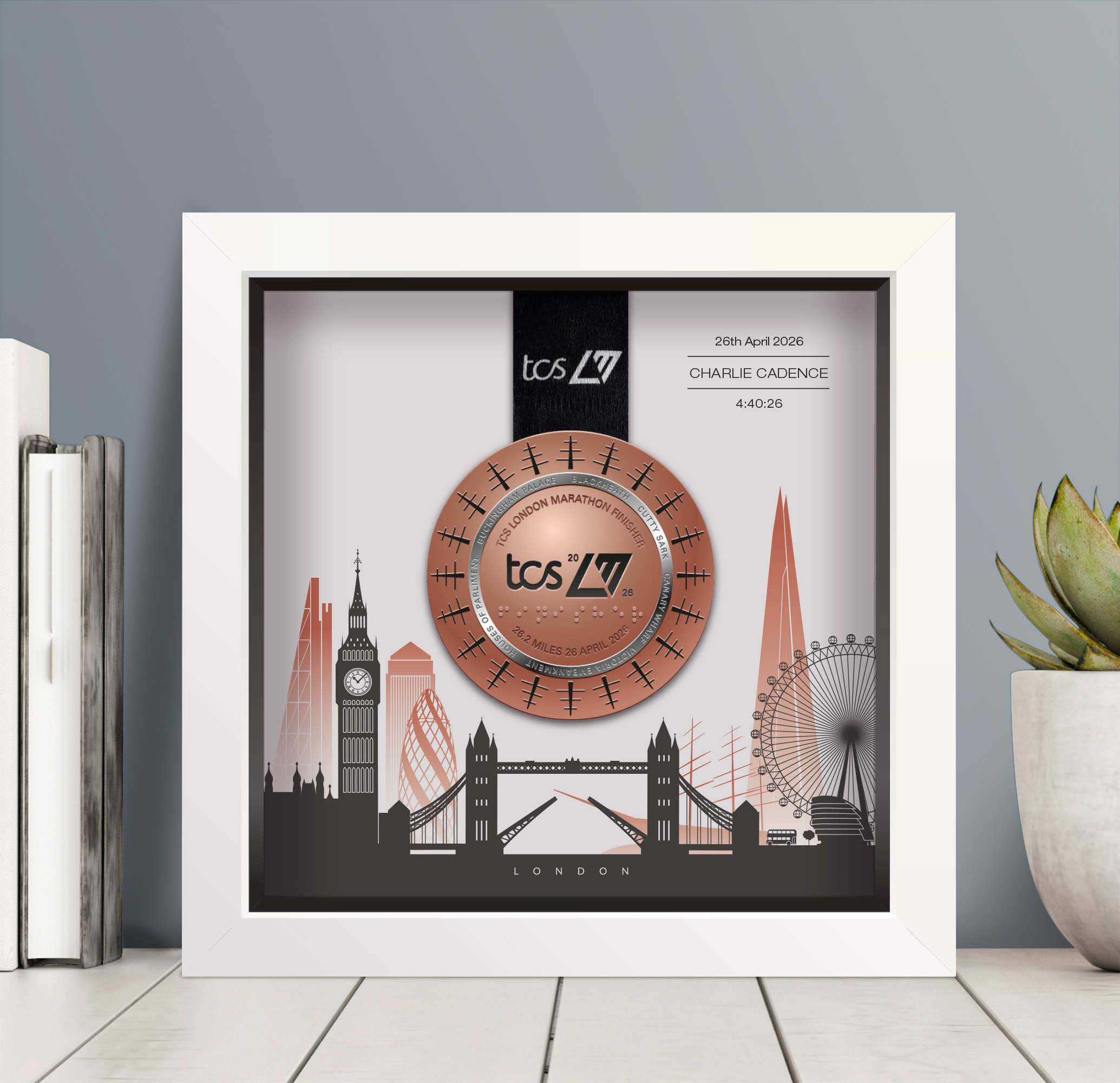 London Marathon medal frame