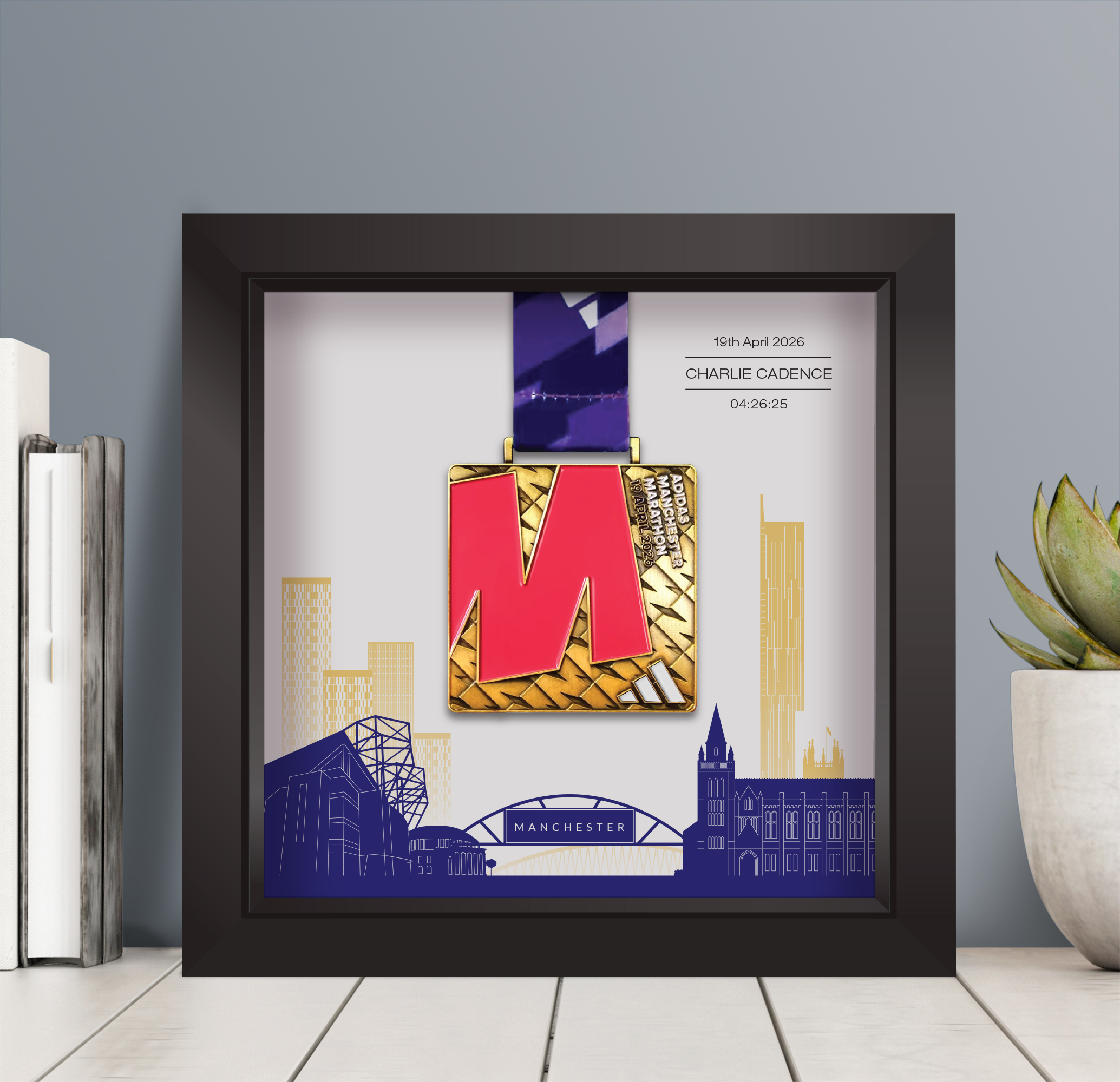 Manchester Marathon medal frame 2026