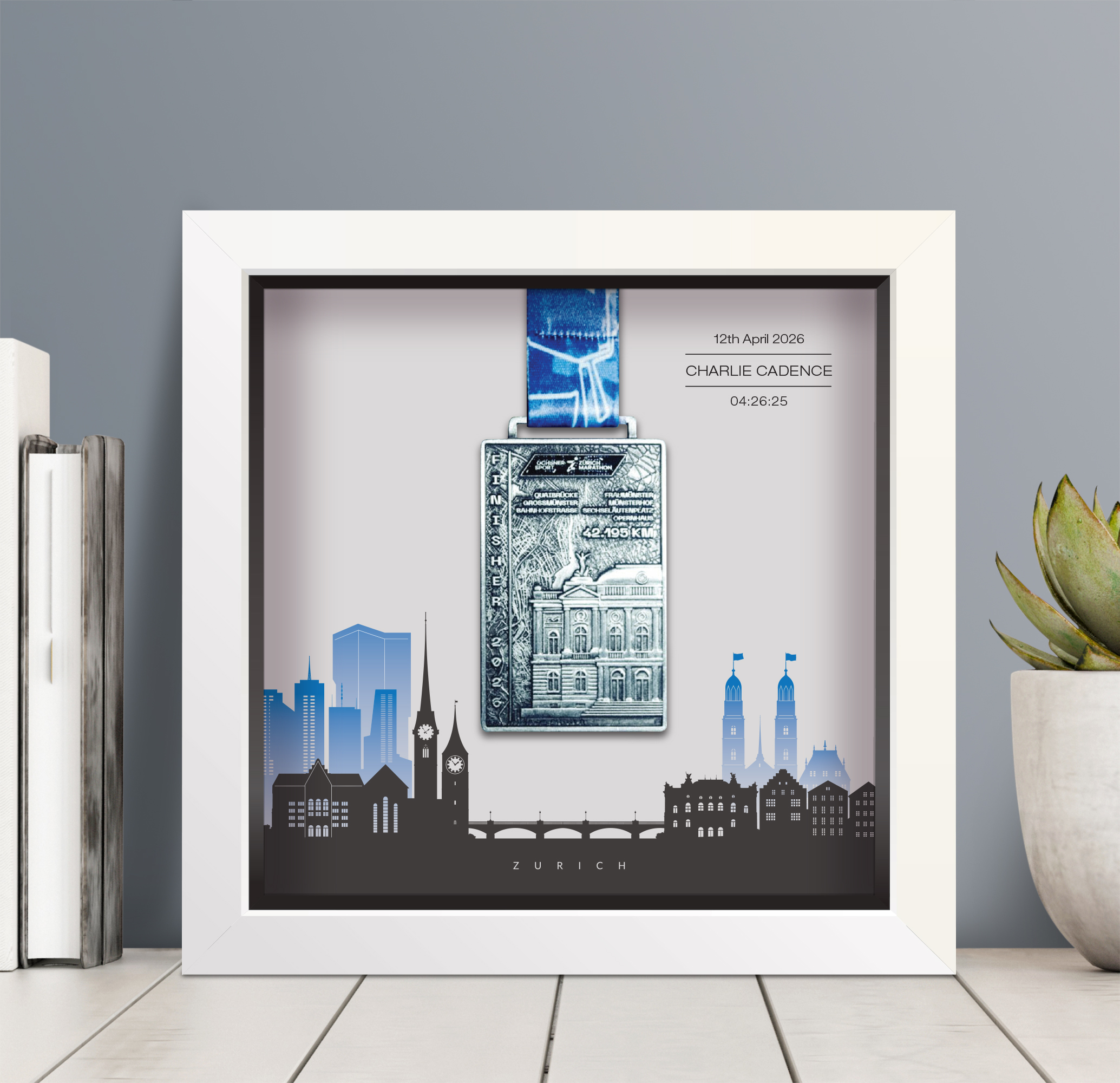 Zurich Marathon medal frame