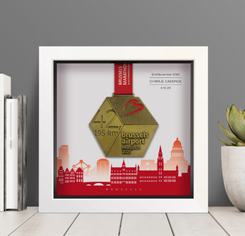Brussels Marathon medal frame
